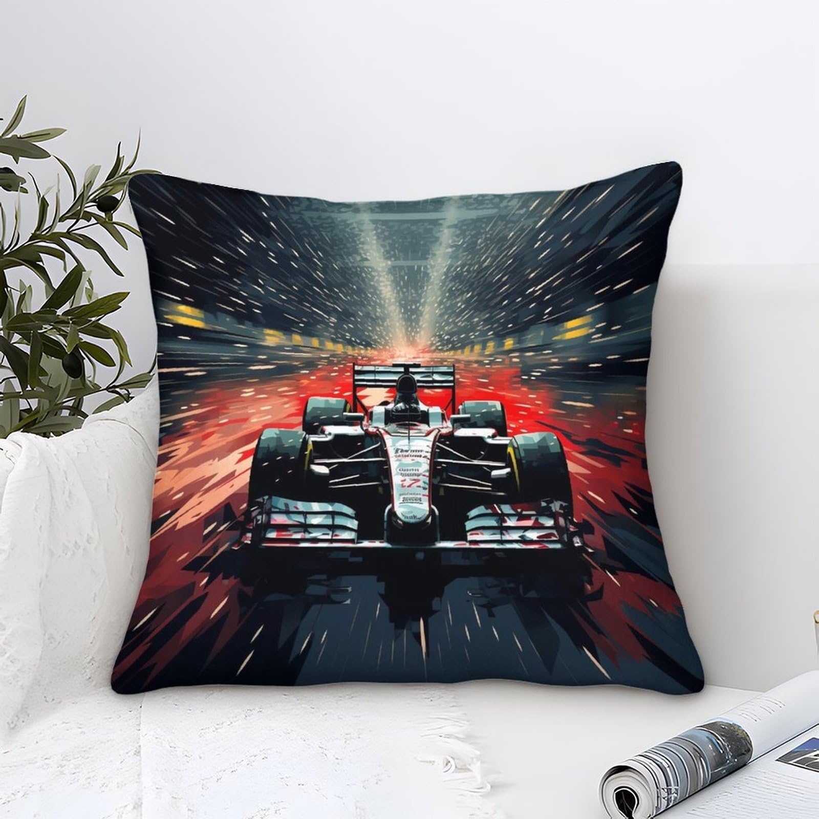 3U6C4M9K Formulaa Racing Series Cushion Cover 40x40cm, Pit Stop Decorative Throw Pillow Case Microfiber