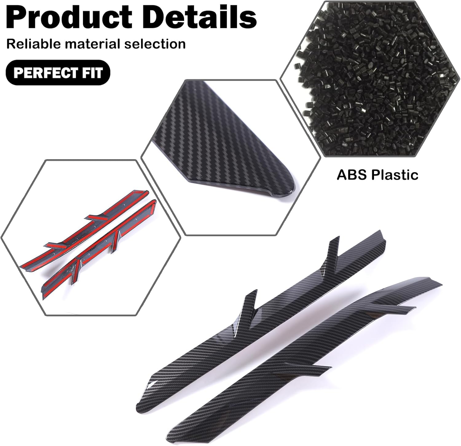 Front Fender Side Body Vent for Corvette C7 2014-2019 ABS Front Left Right Fender Side Gills Air Vent Trim Exterior C7 Accessories (Carbon Fiber Pattern)