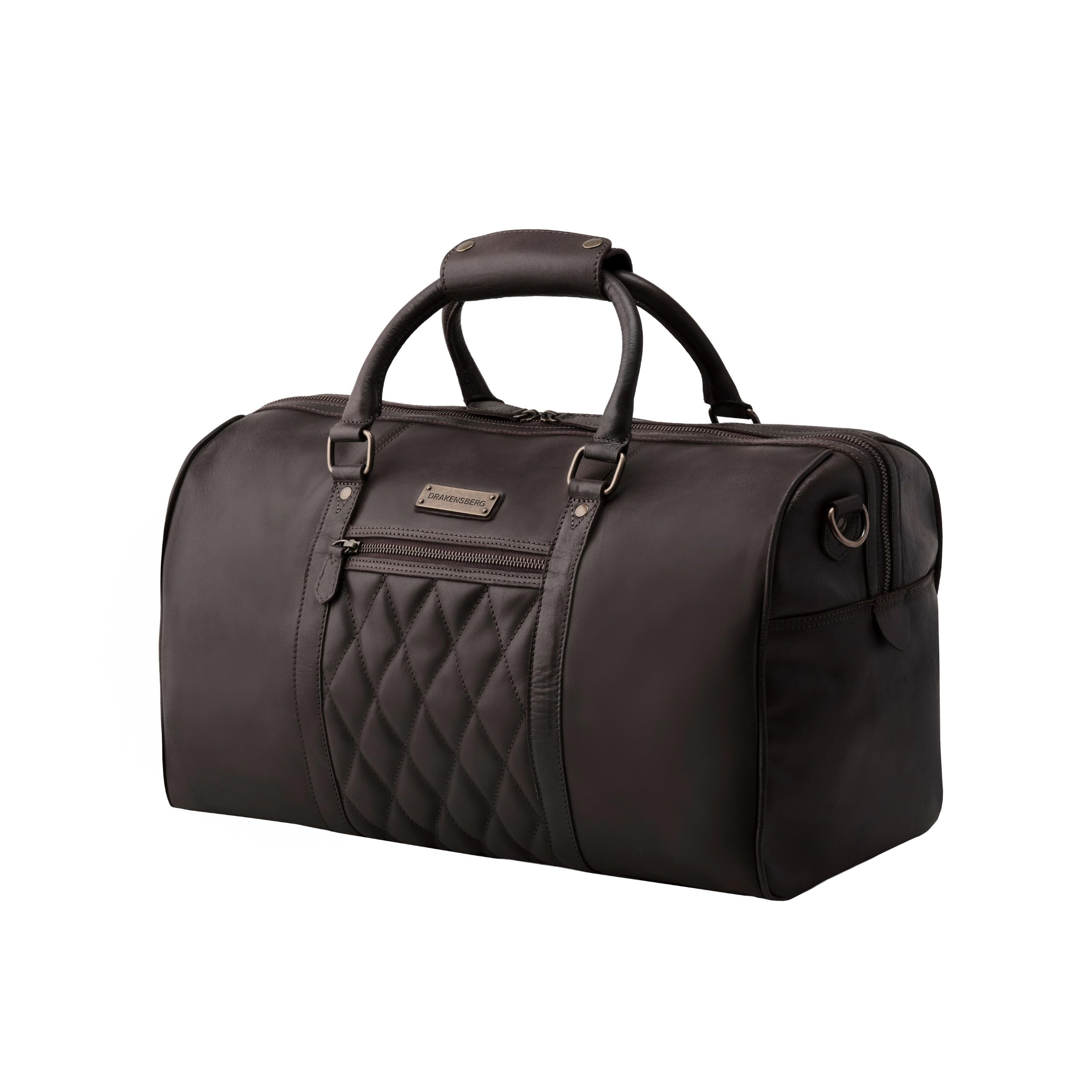 DRAKENSBERG Leder Weekender 'Mitch' 46cm Reisetasche Handgepäck 25L Kaffee-Braun