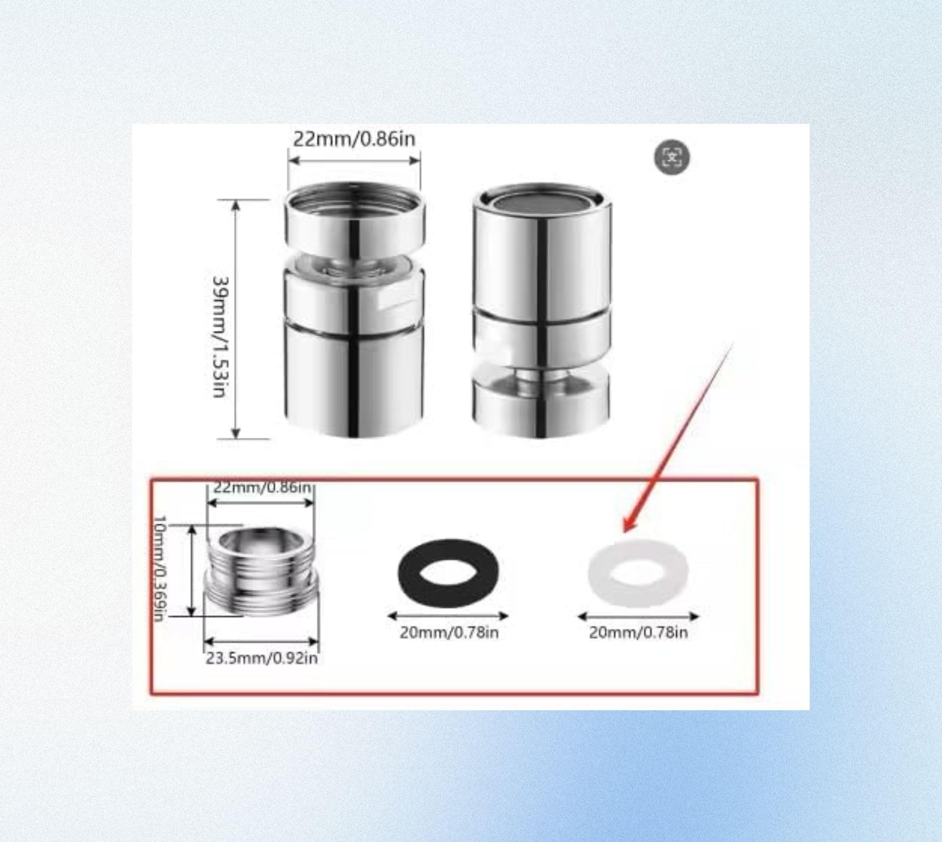 Prolunga Per Rubinetto Rotante 360° - In Acciaio Inox, 3 Flussi D'acqua, Risparmio Idrico, Facile Installazione