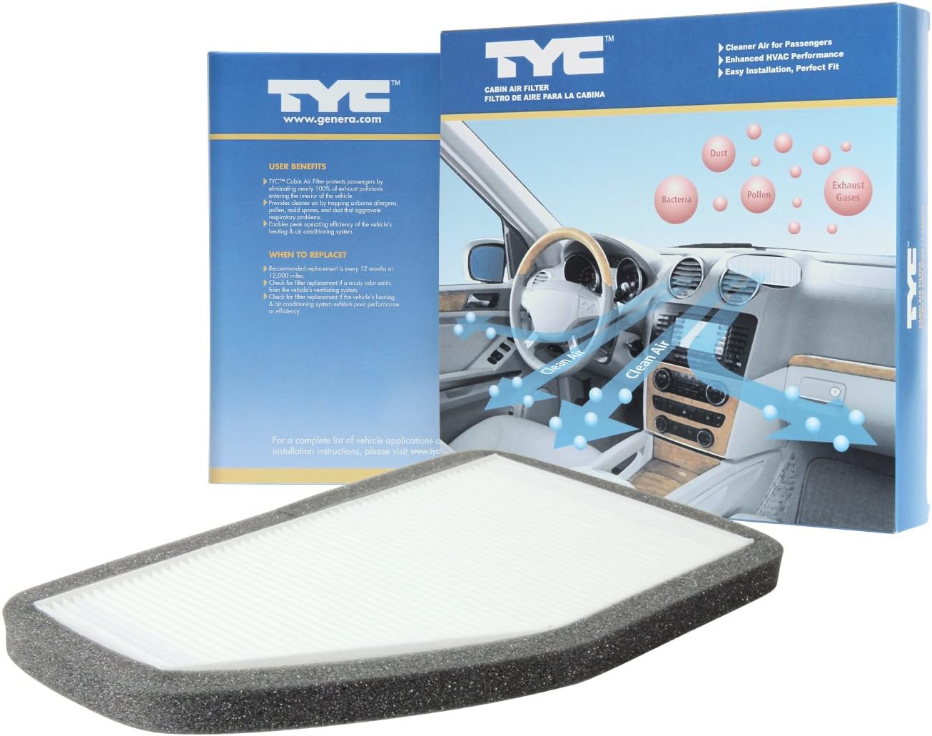 TYC Cabin Air Filter Compatible with 2008-2011 Mazda Tribute