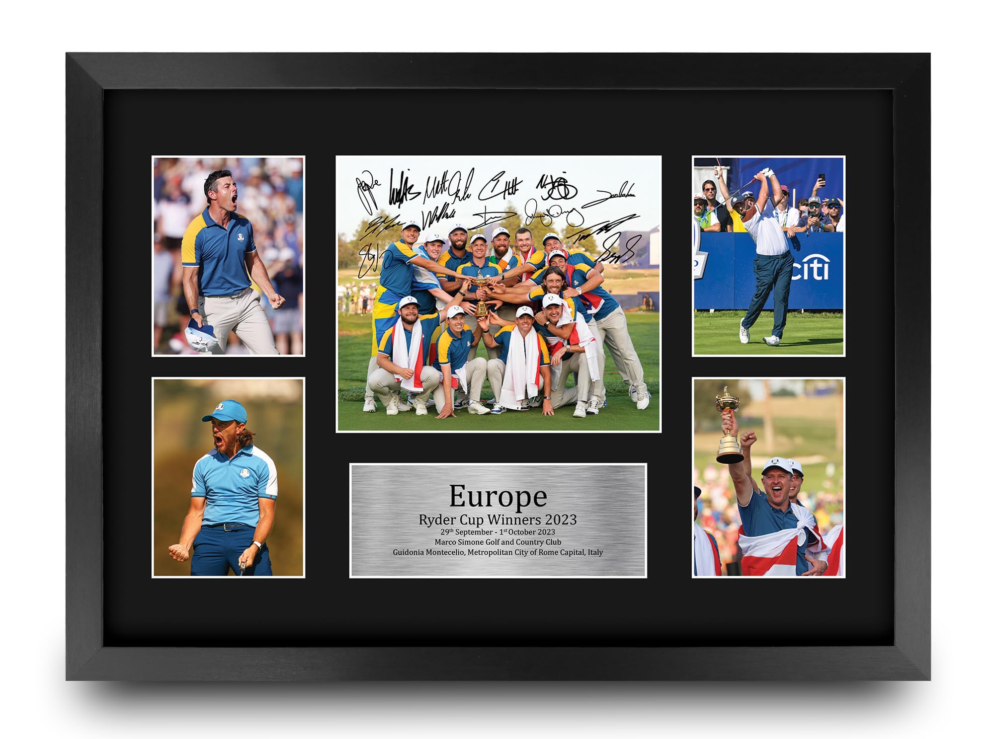 HWC Trading Ryder Cup Winners 2023 Europe Gifts Printed Signed Autograph Picture for Golf Memorabilia Fans - 16" x 12" Framed-image-32