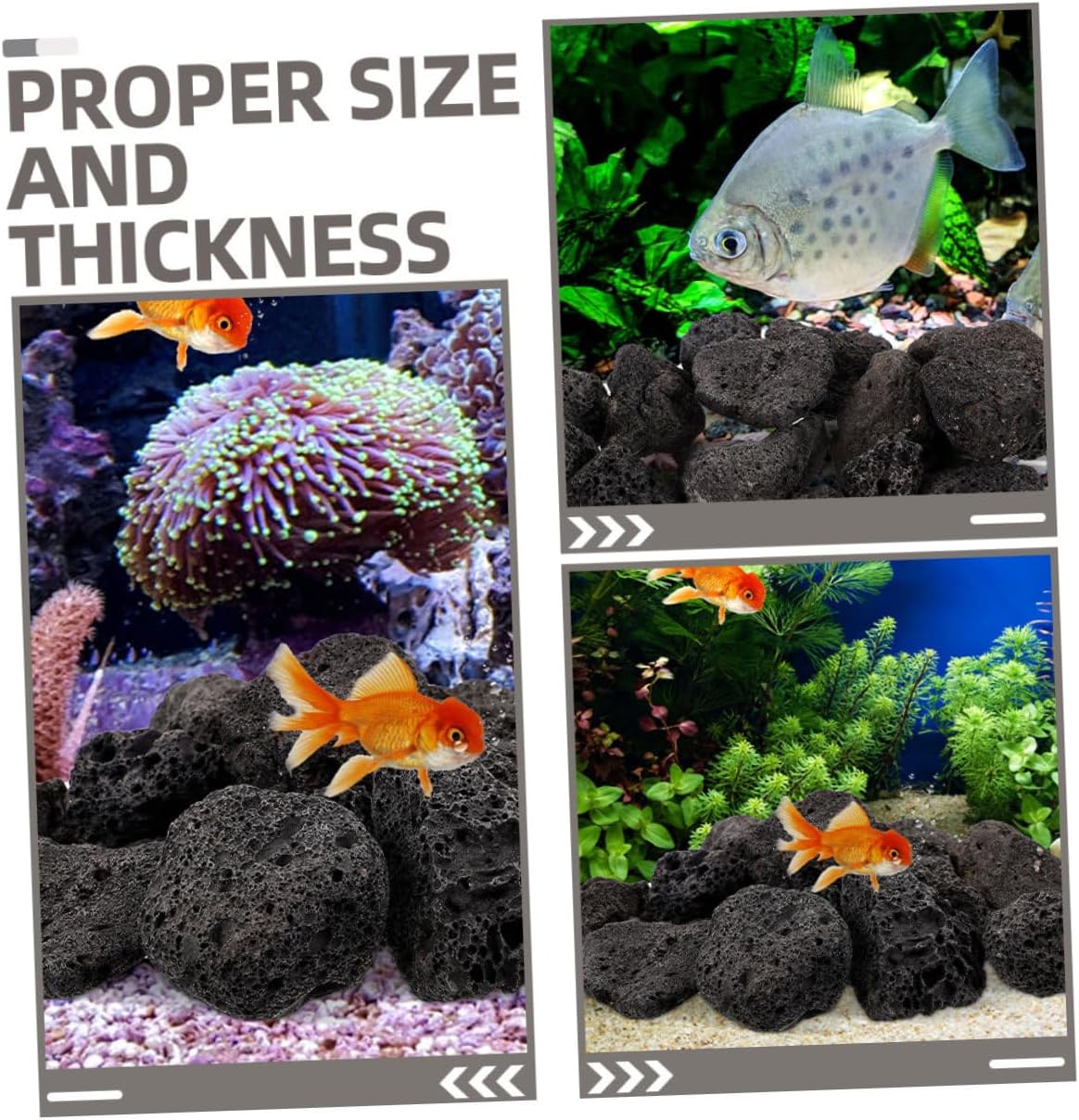 Hemoton Natural Volcanic Stone Aquarium Décor 1000g Bag Porous Lava Rocks for Fish Tank and Plant Landscaping Aeration Decorative Stones for Aquatic Pets