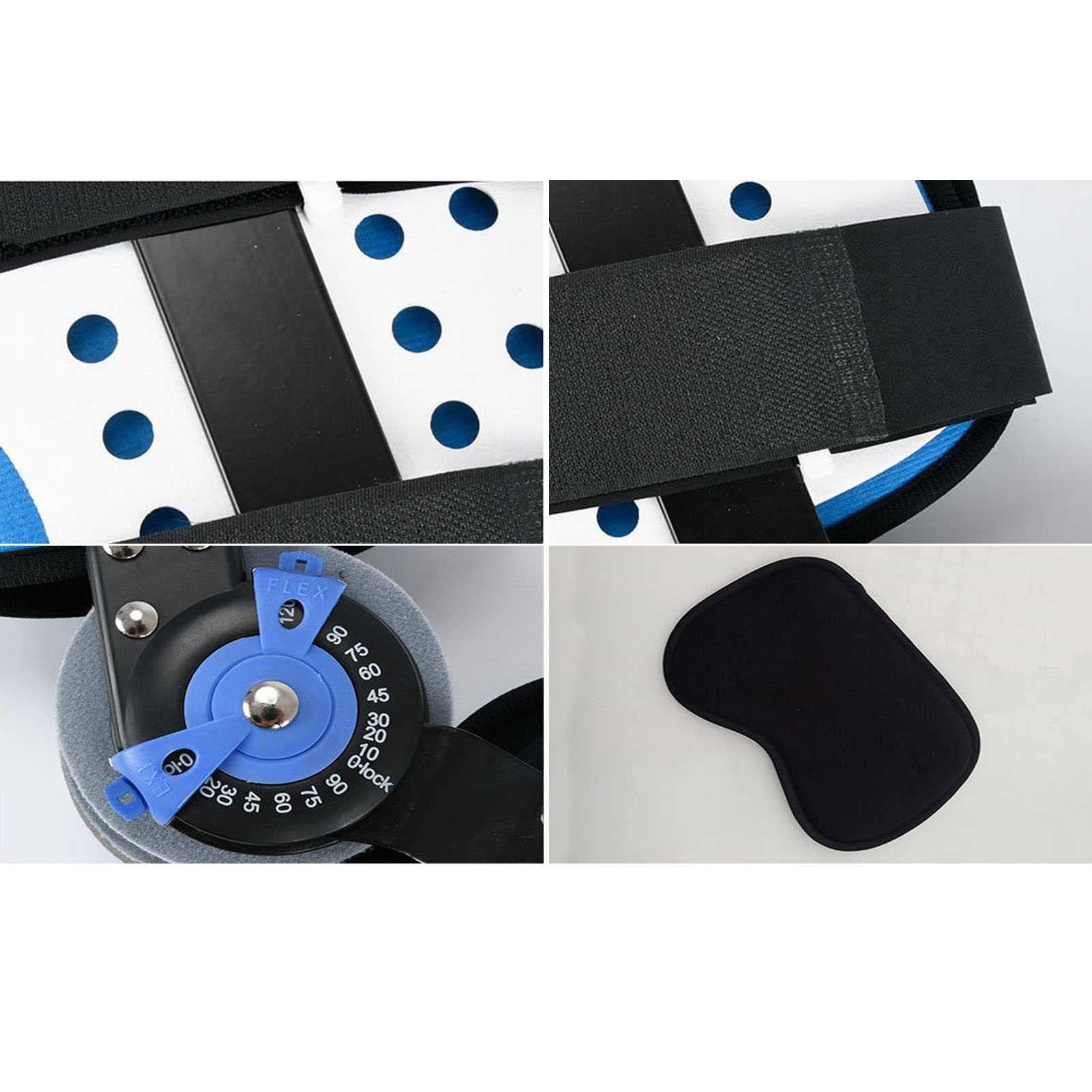 Ortesis de rodilla con bisagra Rodillera Rom con bisagras, abrazadera de fijación de articulación de rodilla ajustable ligamento postoperatorio menisco Protector de fractura de rodilla para hombres y
