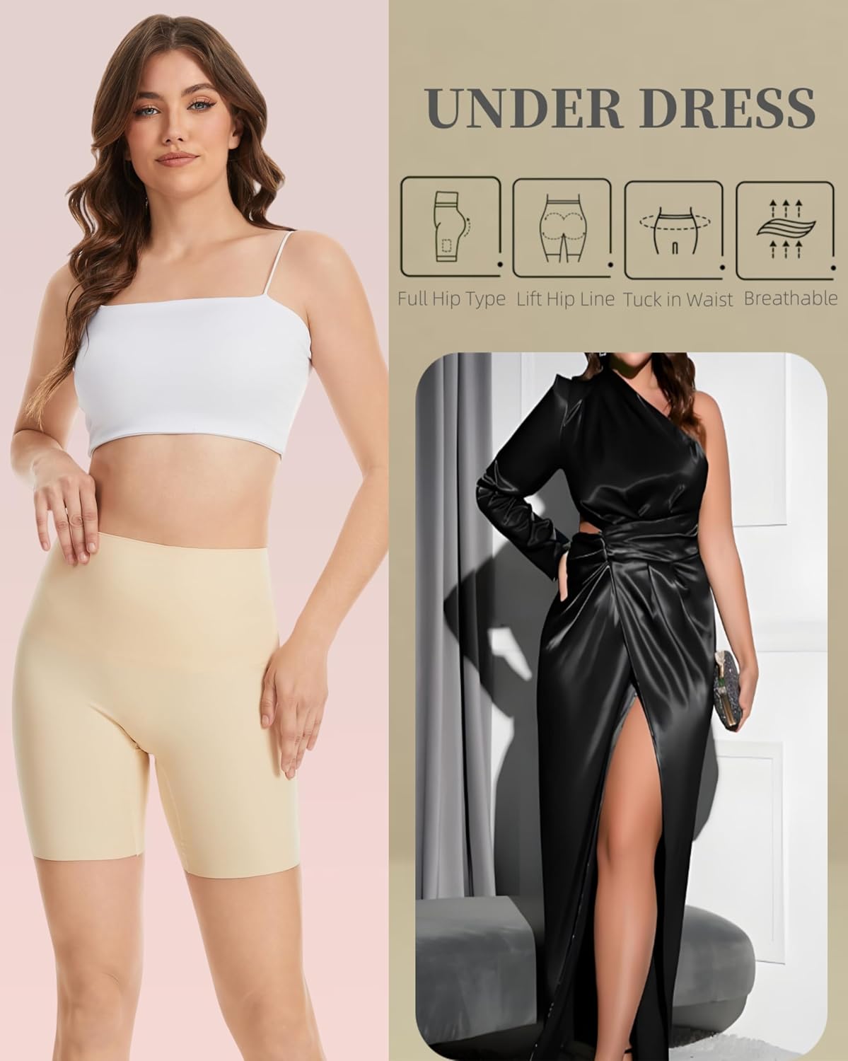 JTJFIT Cooling Shorts for Women Under Dresses Seamless Boyshorts Anti Chafing Slip Short Underwear for Dress - Image 5