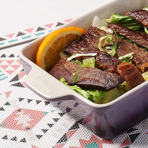 Miniatura 8 de Sweejar Ceramic Baking Dish, Rectangular Small Baking Pan with Double Handles, 20 Oz for Cooking, Brownie, Kitchen, 6.5 x 4.9 x 1.8 Inches(Red)