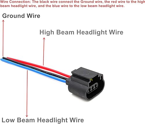 Miniatura 3 de Alla Lighting H13 9008 H13LL Enchufe hembra, adaptador de arnés de cableado de alambre para faros delanteros con luz, focos para lámparas antiniebla