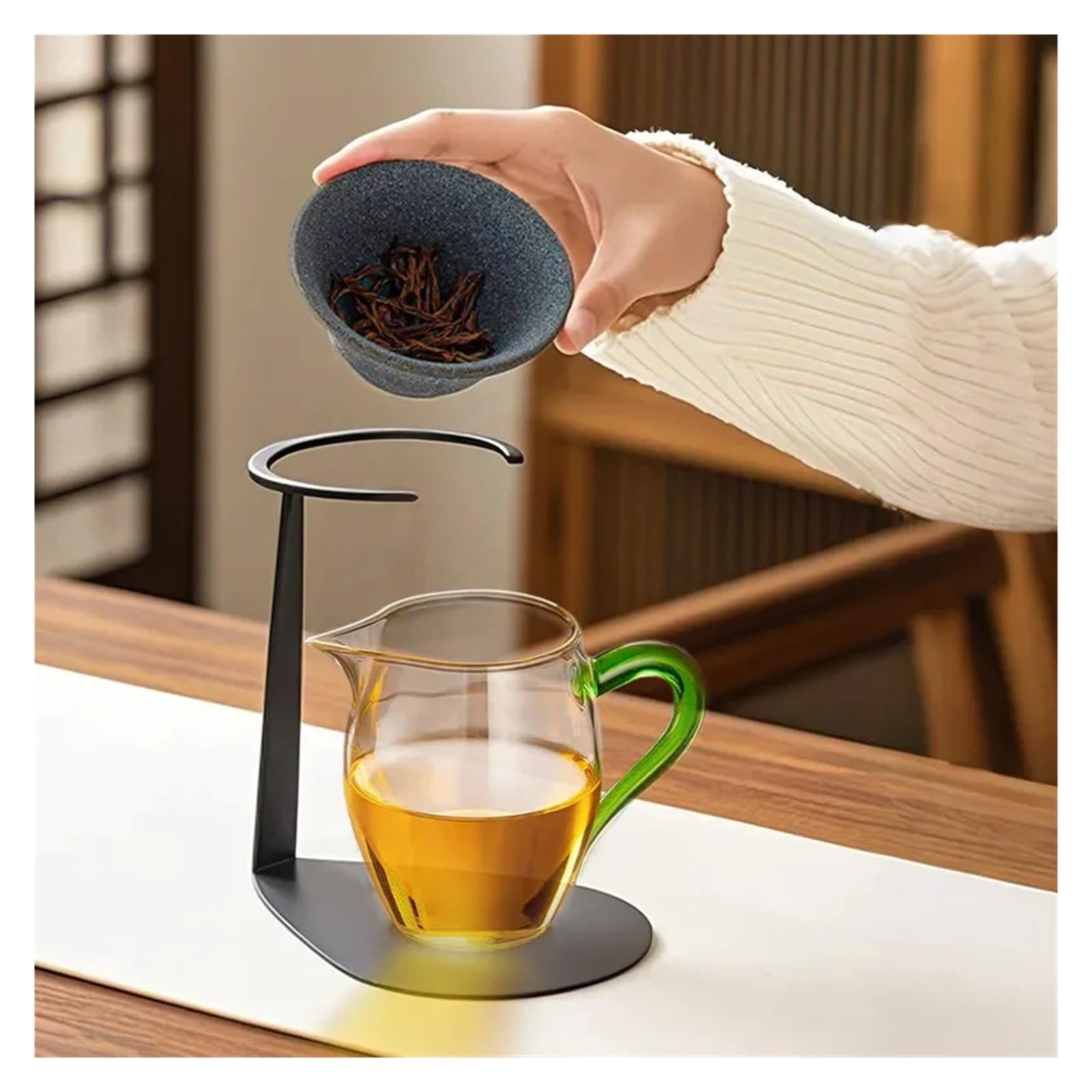 Teesieb aus Keramik Multifunktionaler Kaffeefilterbecher, Keramik-Teesieb, mikroporöser, wiederverwendbarer Keramikfilter for Aufbrühen von Tee und Kaffee für Familie und Büro(A)