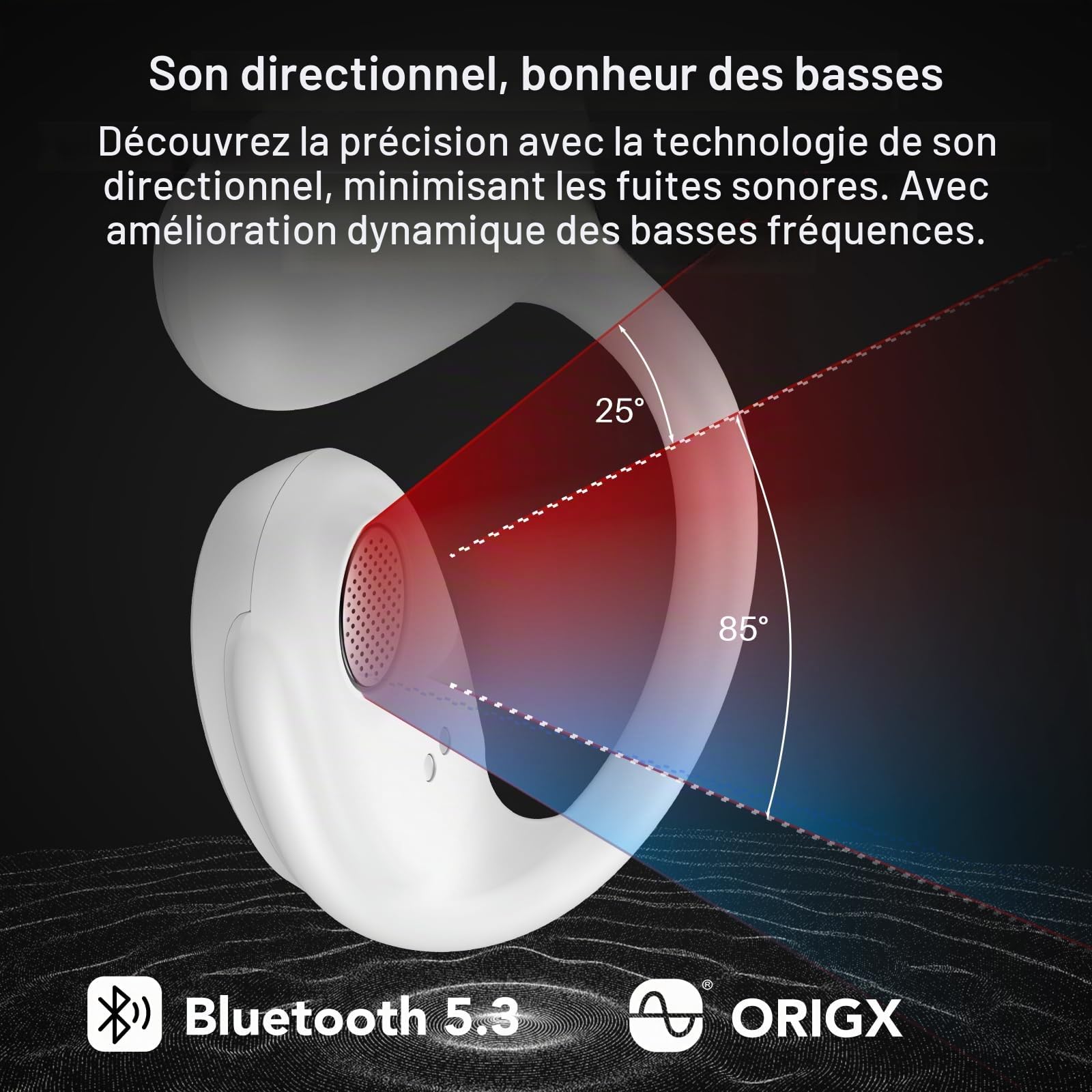 TOZO OpenEgo Écouteurs Bluetooth sans Fil Casque Bluetooth 5.3 Ultraléger