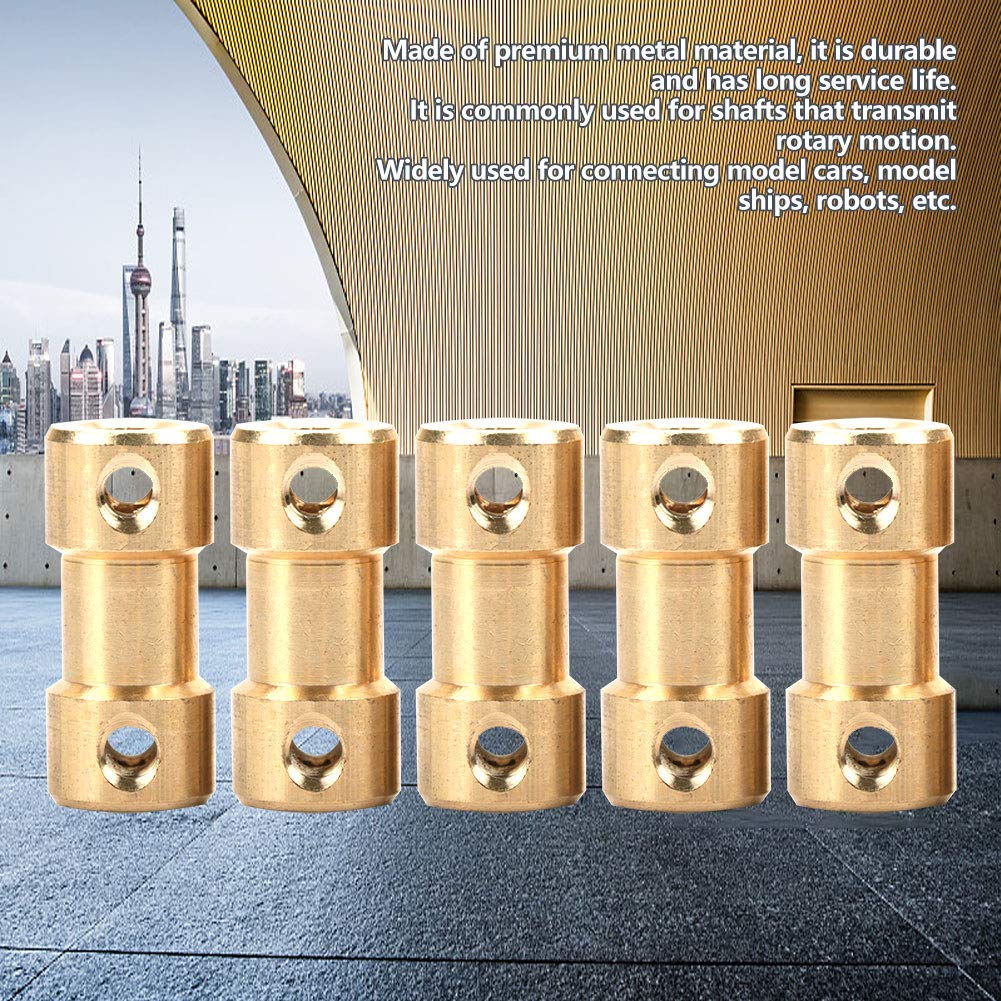 3.0 to 6.0mm Brass Shaft Coupling Joint Connector, Motor Copper Shaft Coupling Coupler Extension Connector(3mm to 6mm)