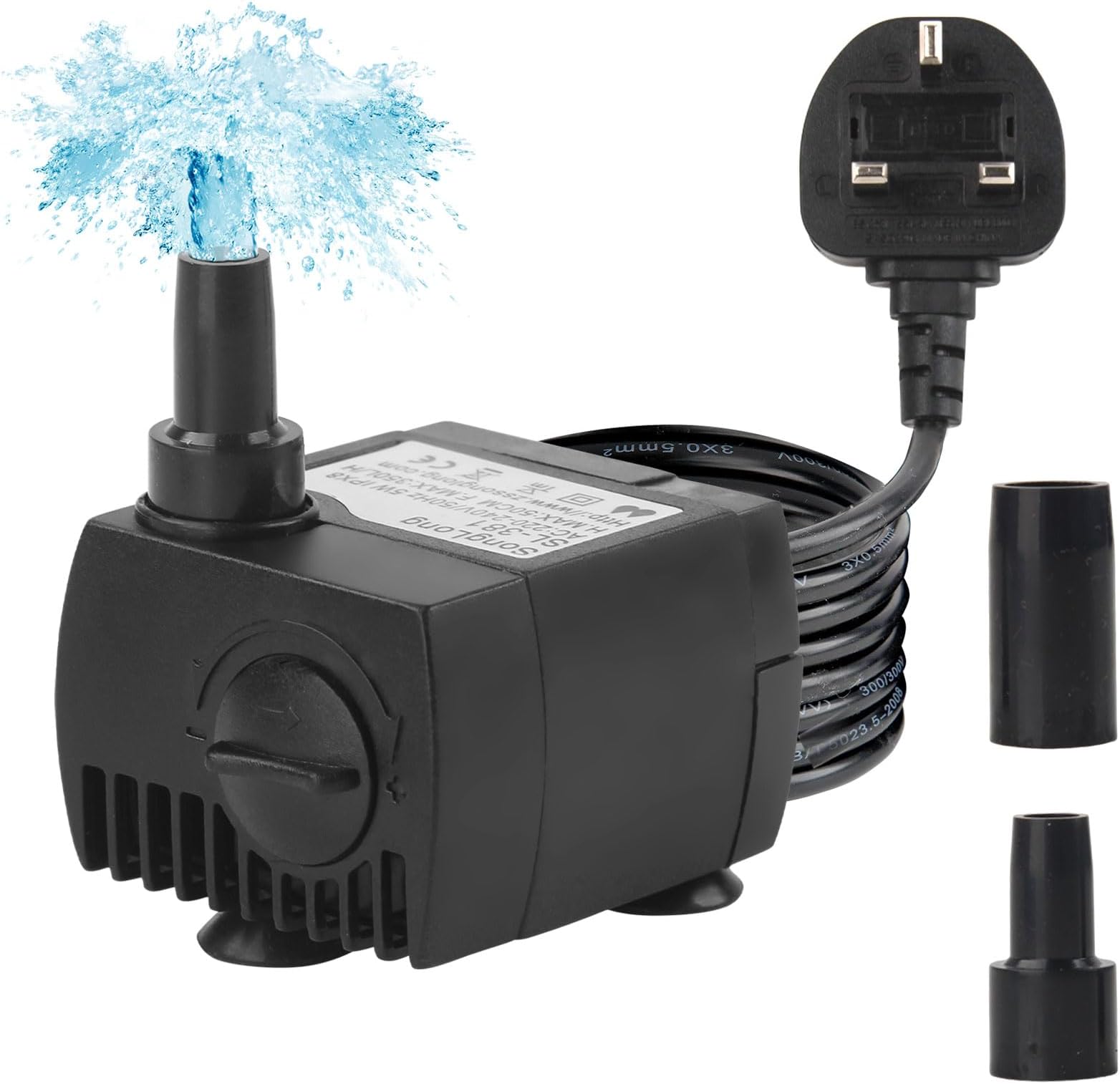 250 LPH Replacement Water Feature Pump with Light Offshoot (Low Voltage