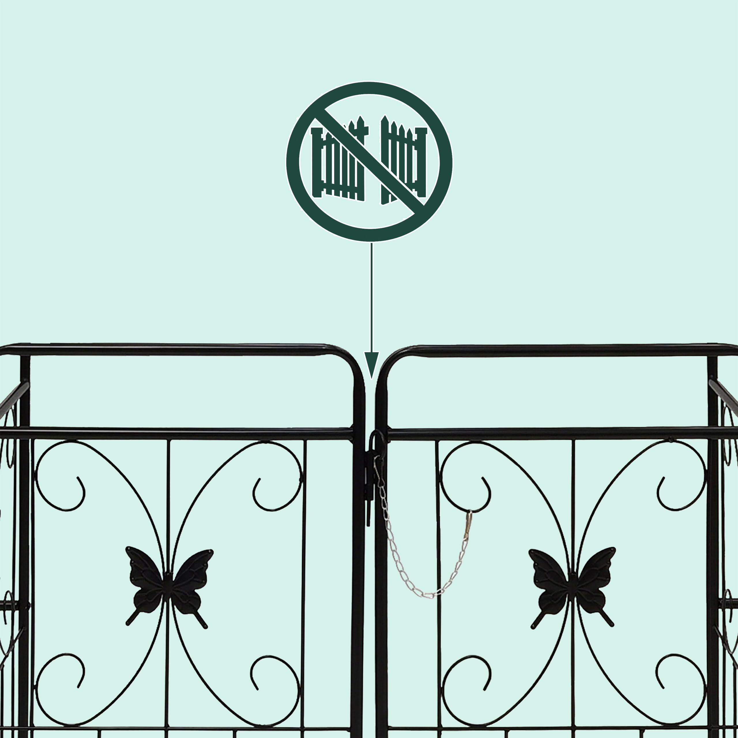 Relaxdays Arche Ronde en métal avec portillon Double et 2 jardinières, 220 x 202 x 50 cm, Noir