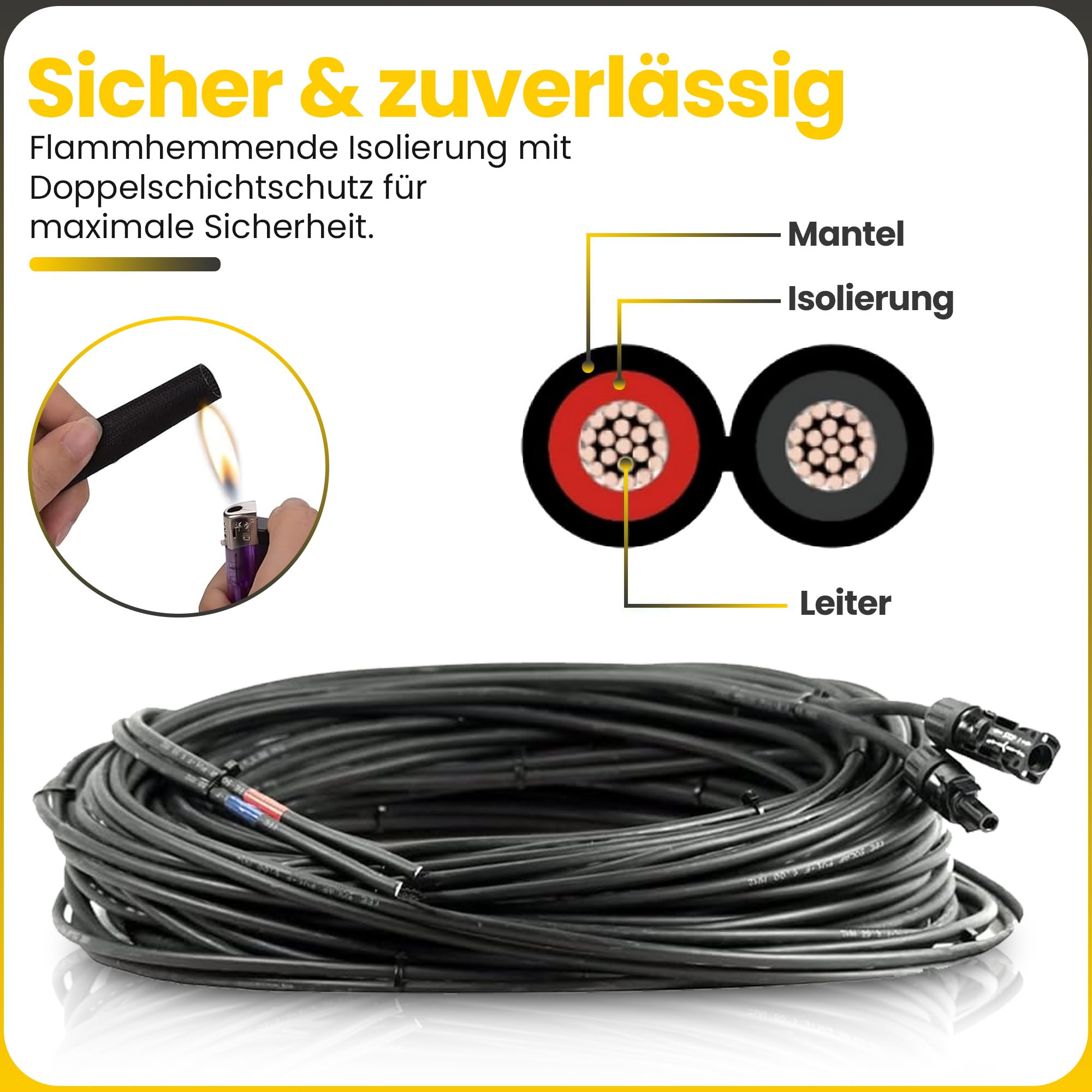 Offgridtec Offgridtec - Cavo di collegamento professionale, 10 mm2, modulo solare per regolatore di carica