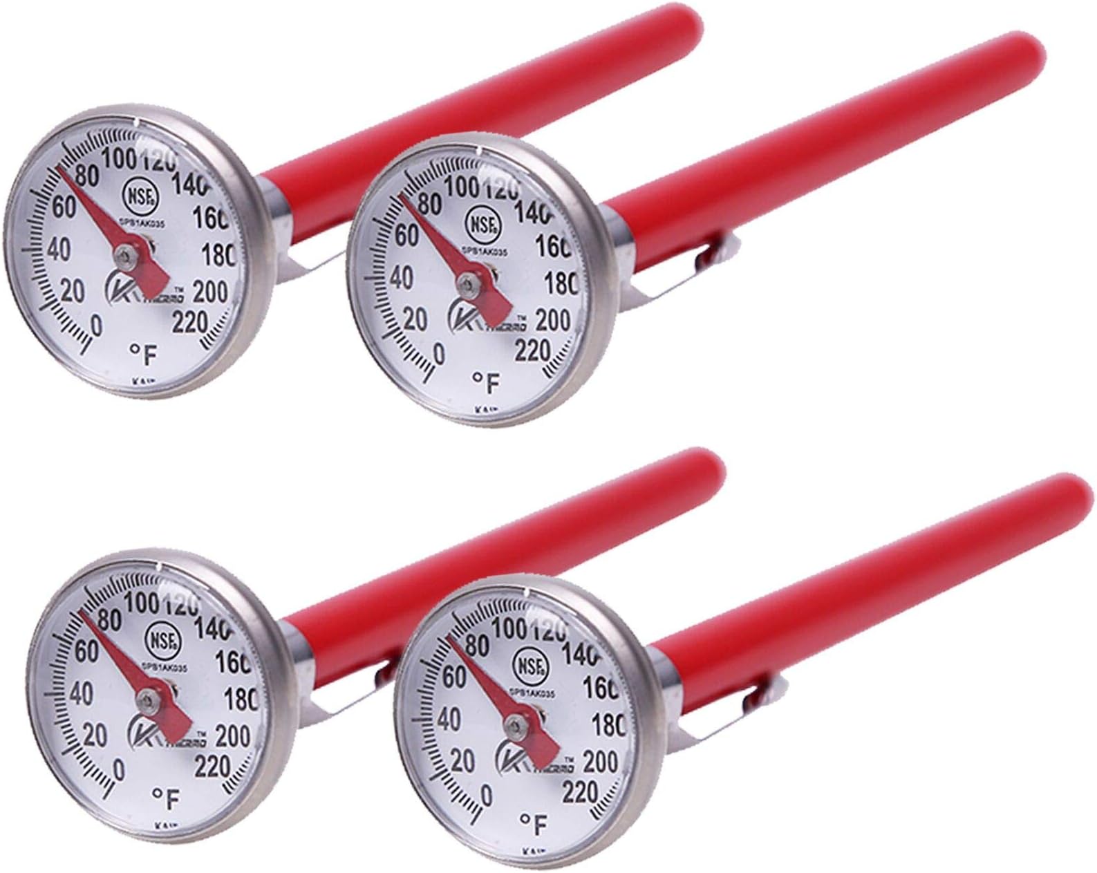 KT THERMO Instant Read 1-Inch Dial Thermometer(4-Pack),Best for The Coffee Drinks,Chocolate Milk Foam