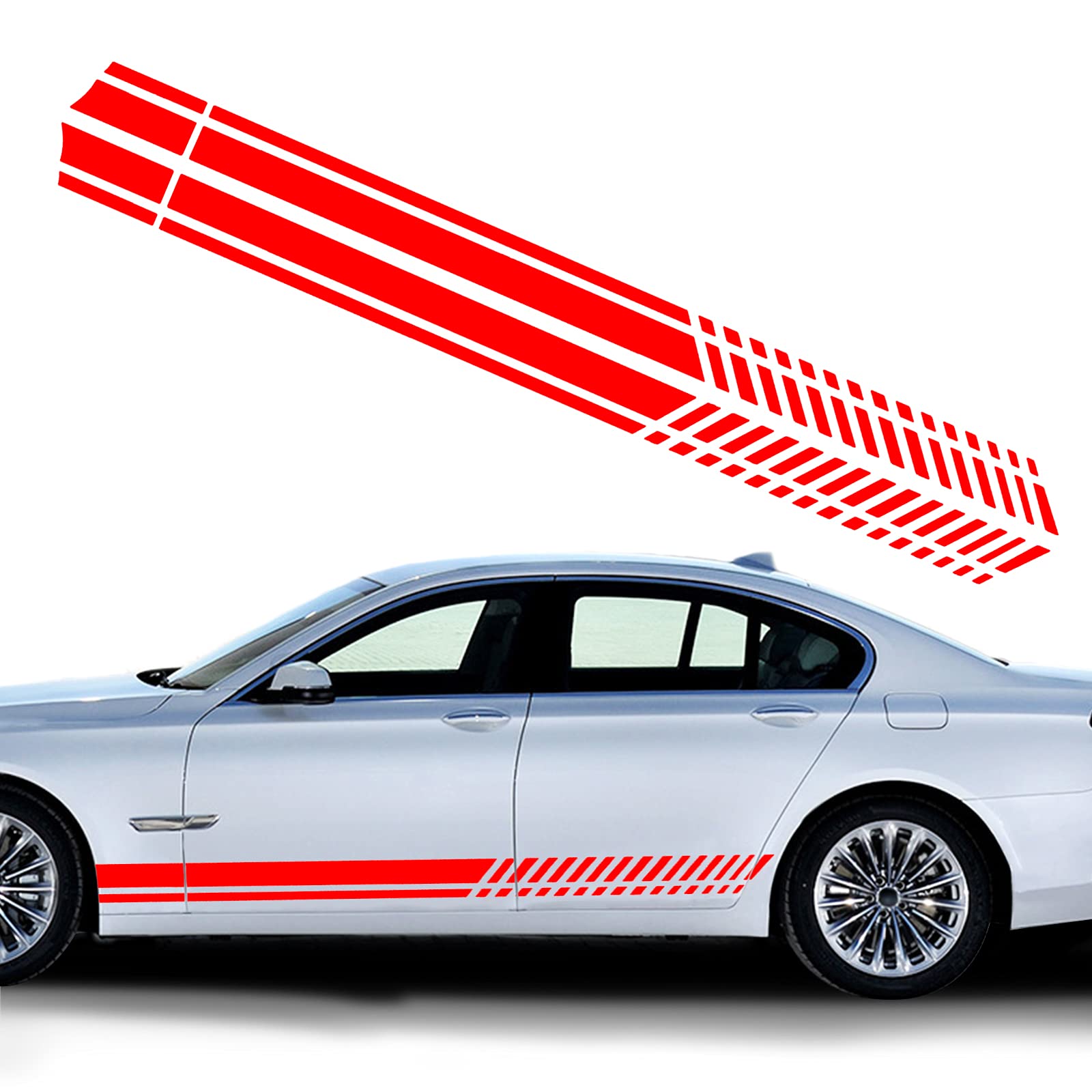 Nuoozy Universal Car Side Skirt Decal Stickers - Grey Racing Stripe Graphics (2-Pack), DIY Vinyl Wrap - View #13