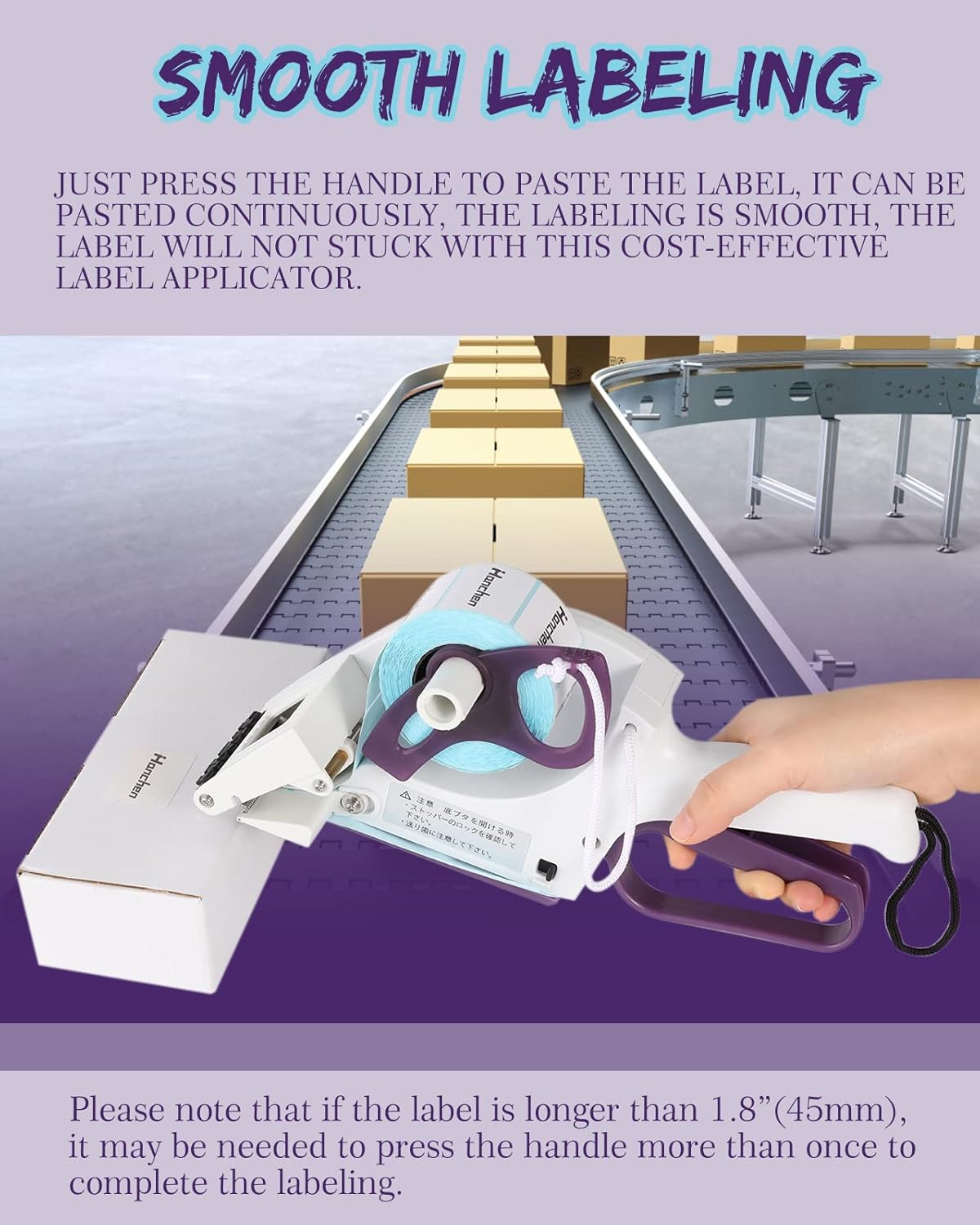 Hanchen Label Applicator, Portable Barcode Applicator Gun Manual Label Applicator Round Square Flat Bottle Labeling Machine Hand Held Sticker Labeler for 1” 3” Label Core