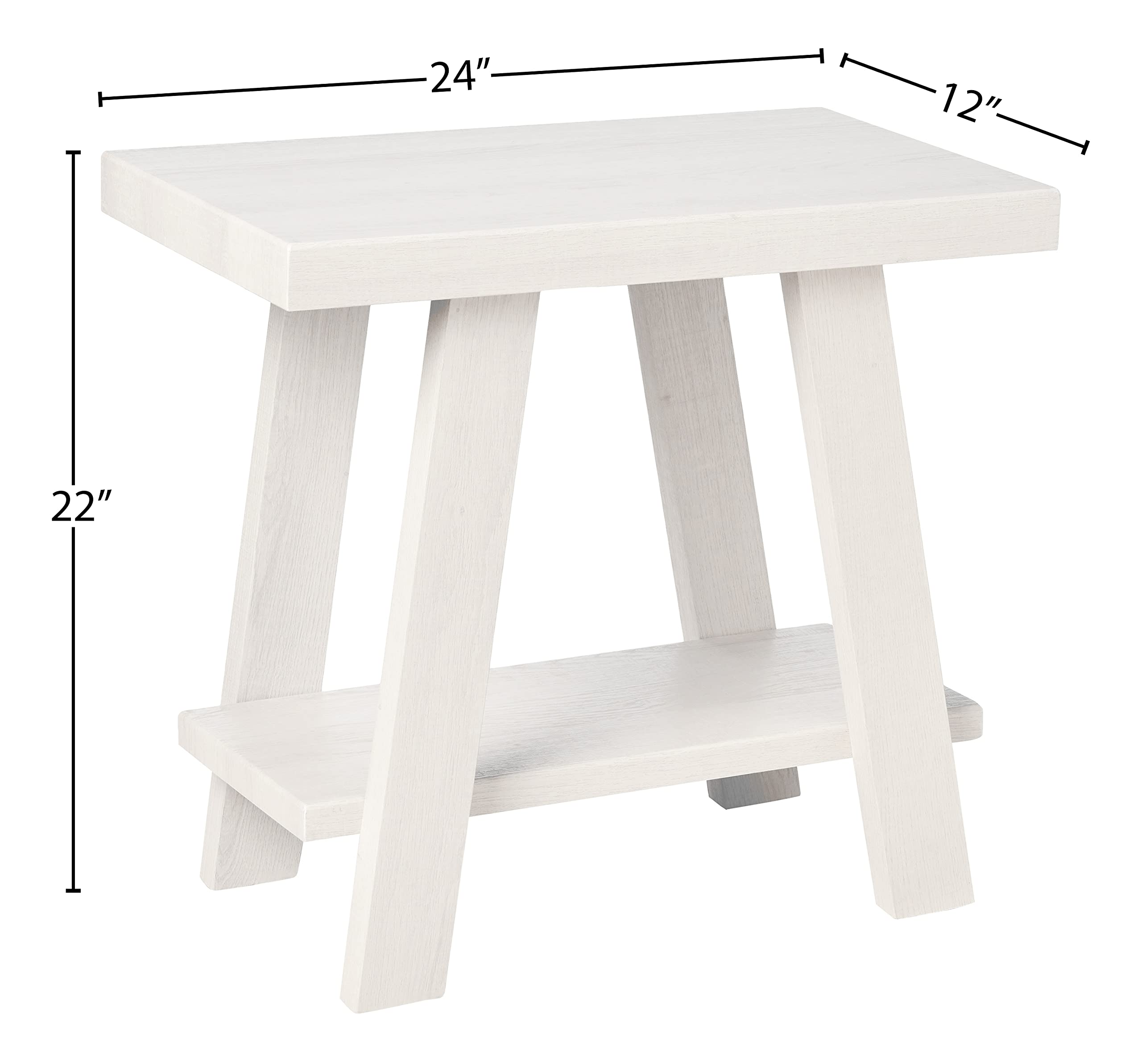 Roundhill Furniture Athens Contemporary Wood Small End Table, White