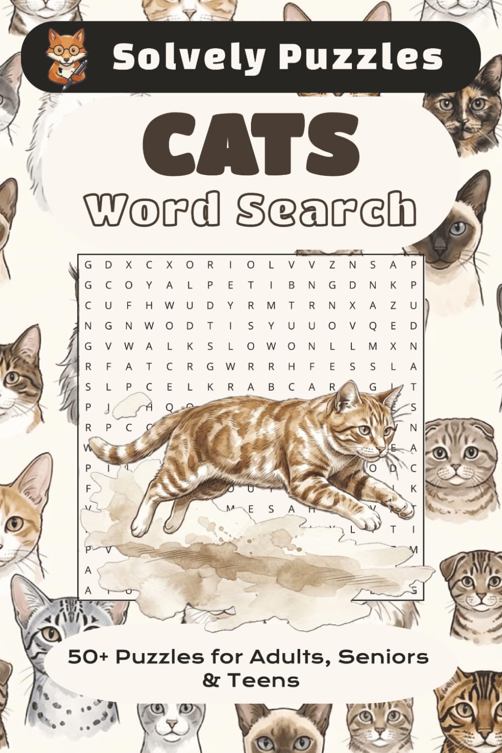 Cat Word Search Puzzle Book: Word Searches with Easy to Read Print about Cats, Kittens, All Things Cat Related and More | 6x9 inches, 110 pages | 50+ ... Gift for Vacations, Holidays and Free Time
