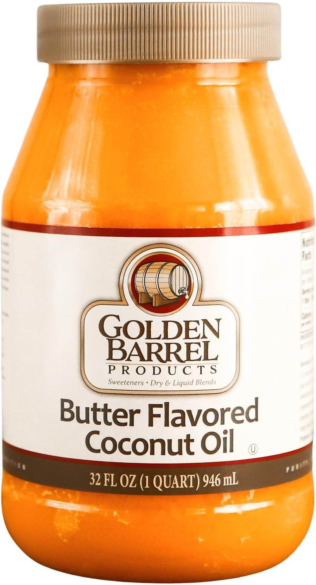 Golden Barrel Butter Flavored Coconut Oil 1 32 oz. Golden