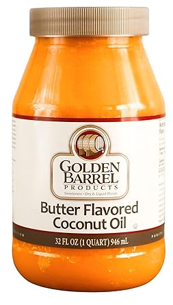 Golden Barrel Butter Flavored Coconut Oil, Healthy Butter Substitute for