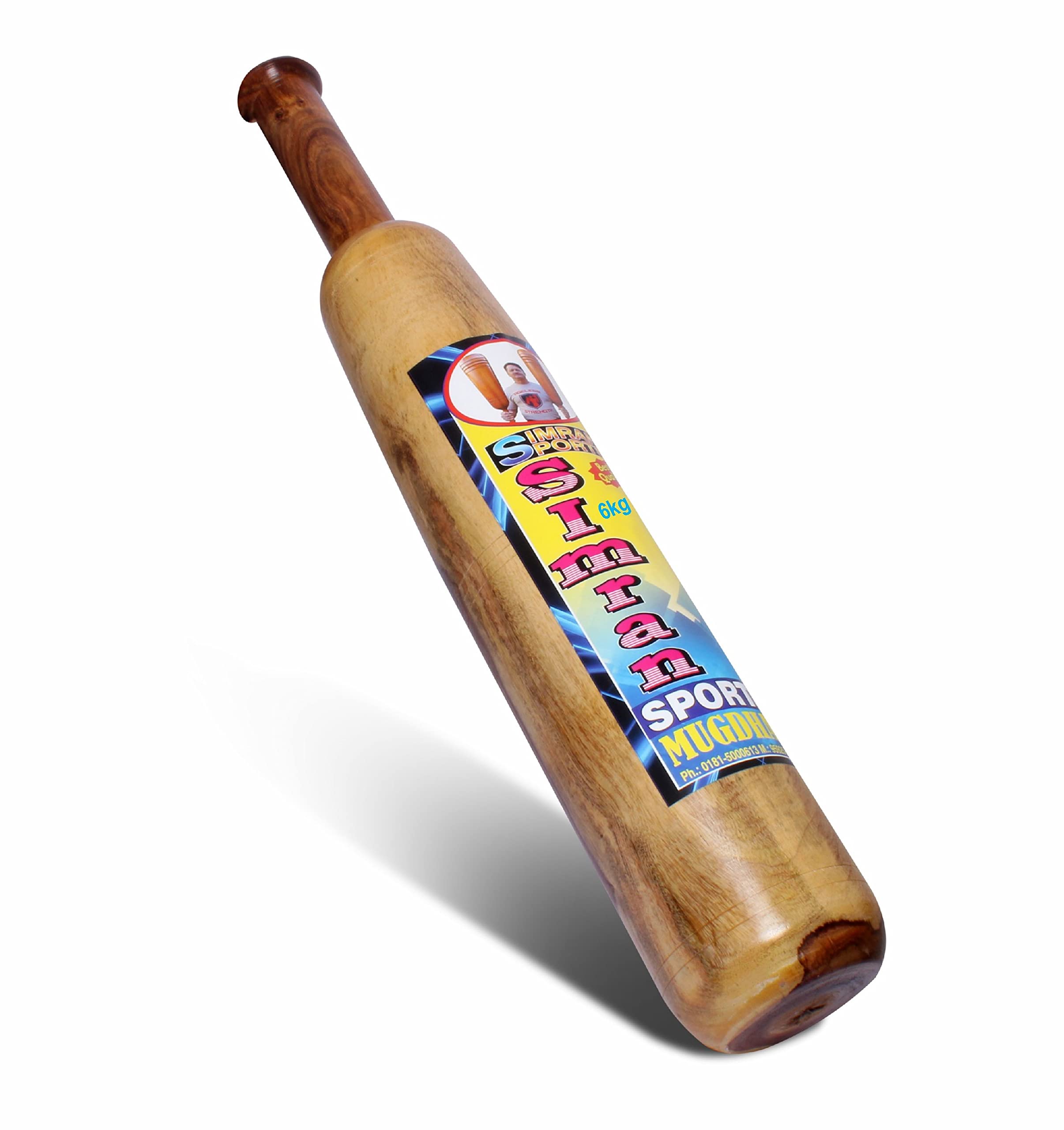 SIMRAN SPORTS Wooden 6KG Mugdar, Indian Clubs/Mugdar/Meel/Clubbell/Karla Katai Weight, with Free PVC Hand Grip (B07QRRWHGS) Amazon Price History, Amazon Price Tracker