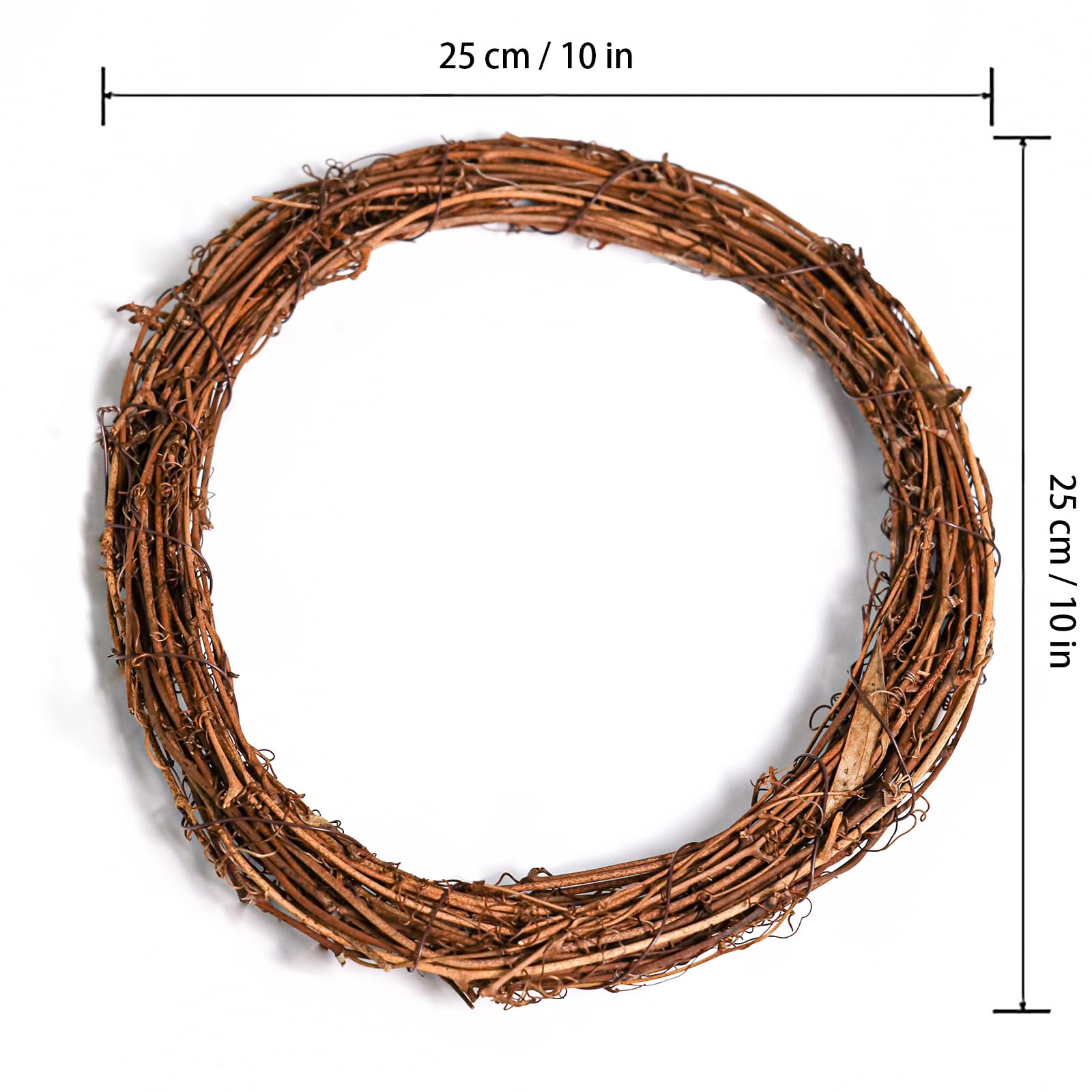 Grapevine Wreath Set, Marrywindix 4 Pieces Natural Vine Branch Wreath Christmas DIY Rattan Wreath Garland for Christmas Holiday Craft Wedding Decor (10 in.)