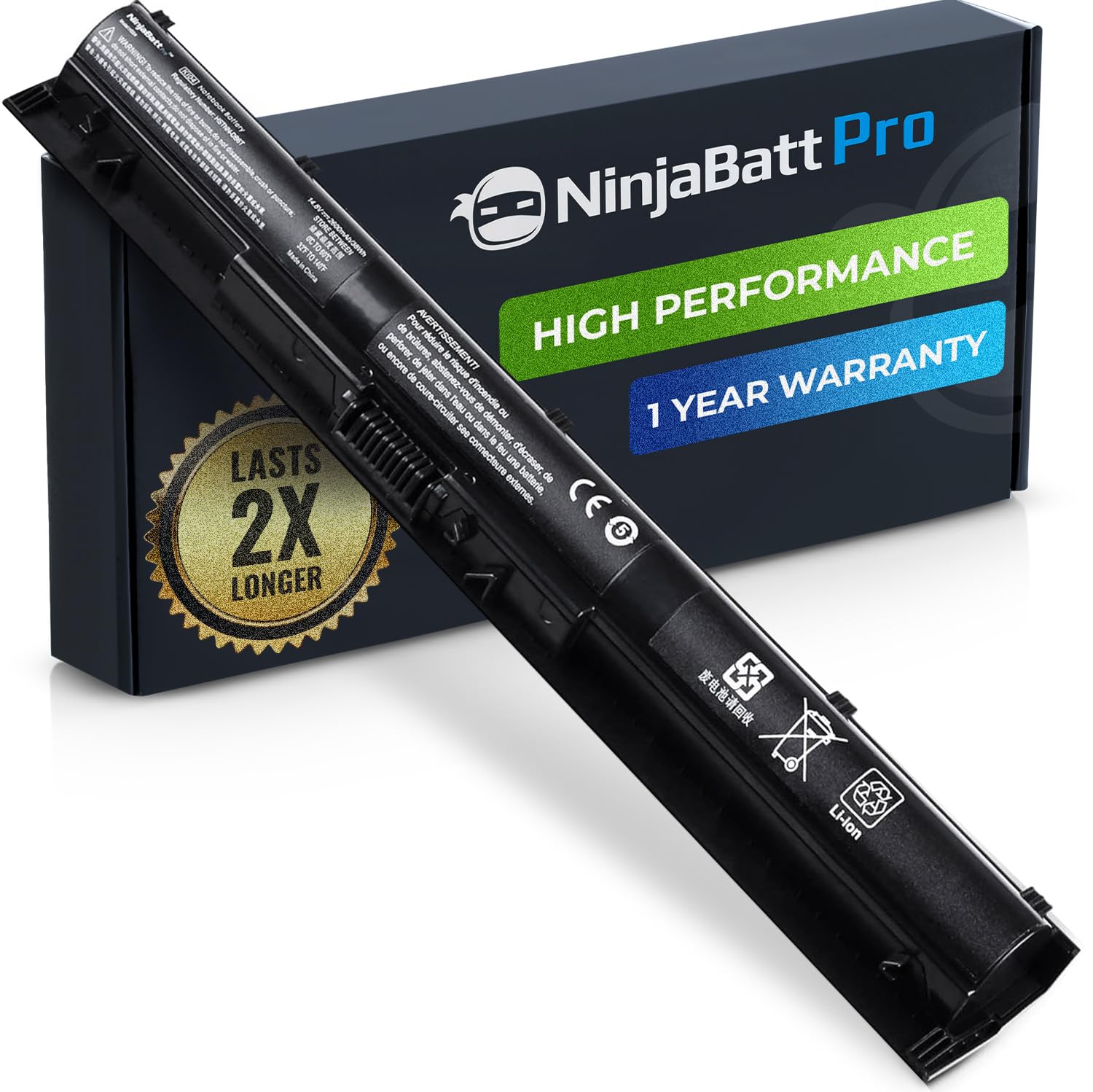 Pro Battery for HP 800049-001 K104 800050-001 KI04 800010-421 800009-421 15-AB150SA HSTNN-DB6T AB254SA HSTNN-LB6S AB271SA 800049-005 [4 Cells/2770mAh/41Wh]