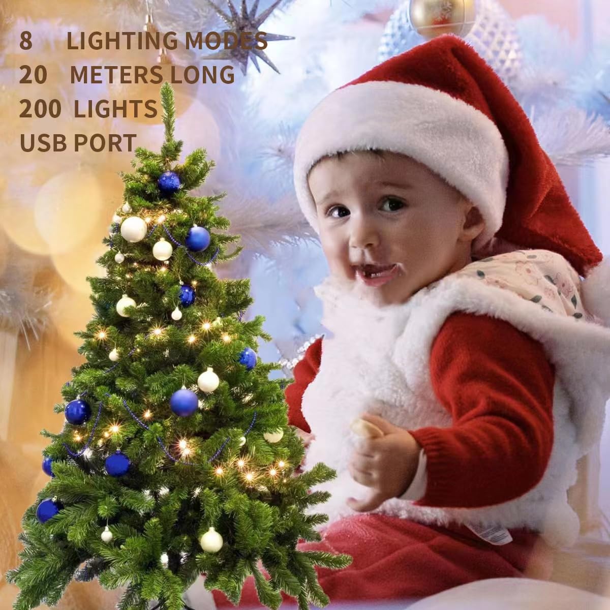 7 FT Christmas Tree with Mood Lighting in 8 Lighting Modes and a Remote Control,Christmas Trees