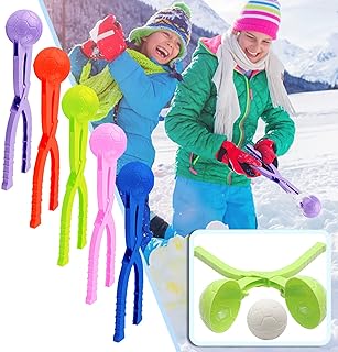5PC Snowball Maker, Snowball Clips Winter Snowball Shape Toy Sandball Maker Clips Play with Snow Tools Snow Clip Sand Toy for Snow Ball Fights Kids Boys Girls (Football)