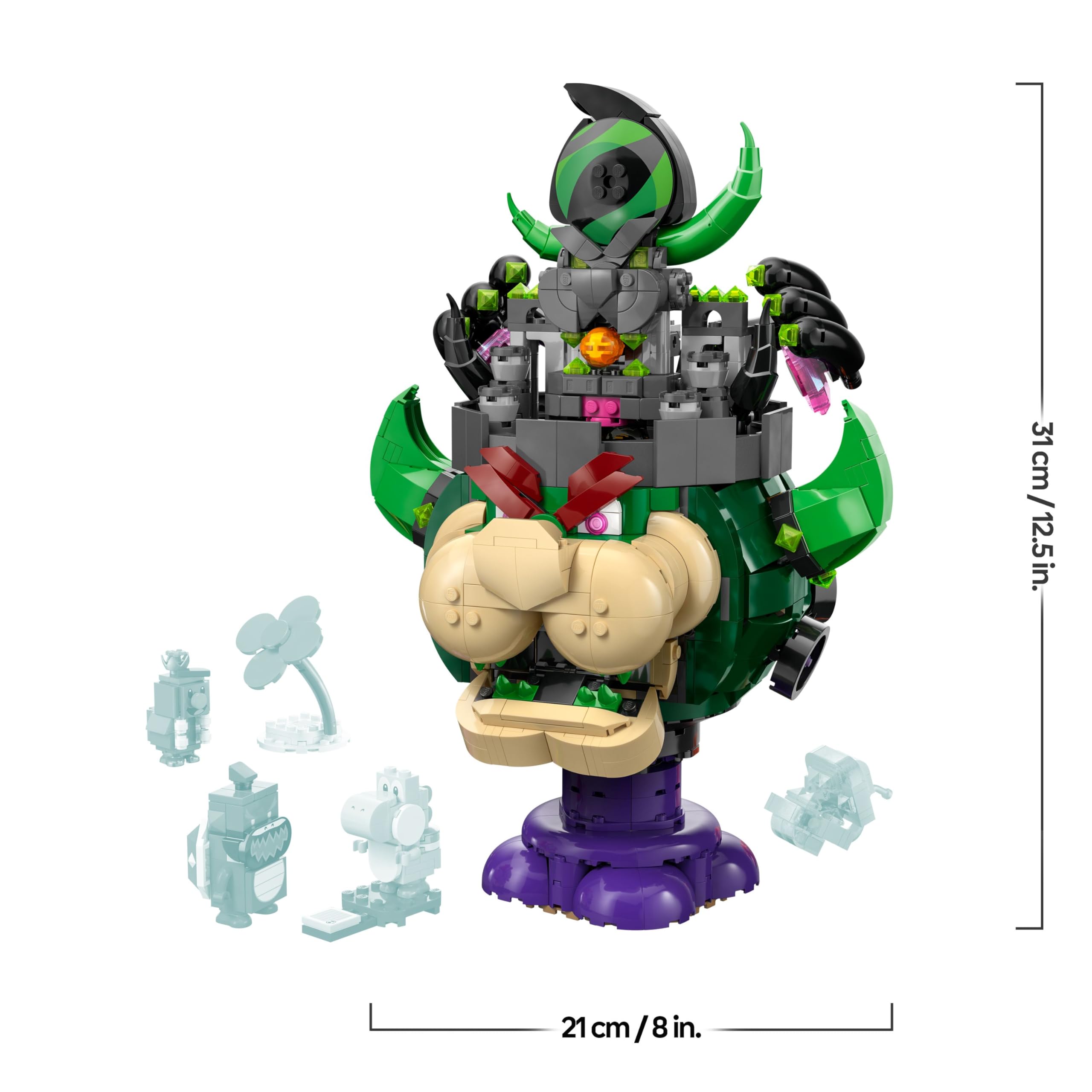 LEGO Super Mario Principe Florian e Bowser Castello - Giocattolo Interattivo con 4 Figure Incluso Yoshi Rosa, Supporto per il Gioco e l'Esposizione - Regalo per Gamer e Bambini da 9 Anni - 72042