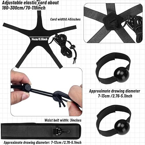 Miniatura 3 de Hiboom Juego de 9 piezas de equipo de entrenamiento de voleibol, incluye cinturón de entrenamiento de voleibol, correas de mano, tirantes para