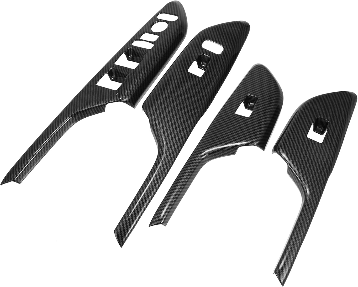 X AUTOHAUX Power Window Switch Control Panel Cover Sticker Trim for Honda Civic 2016-2021 ABS Carbon Fiber Pattern Black 4 Pcs