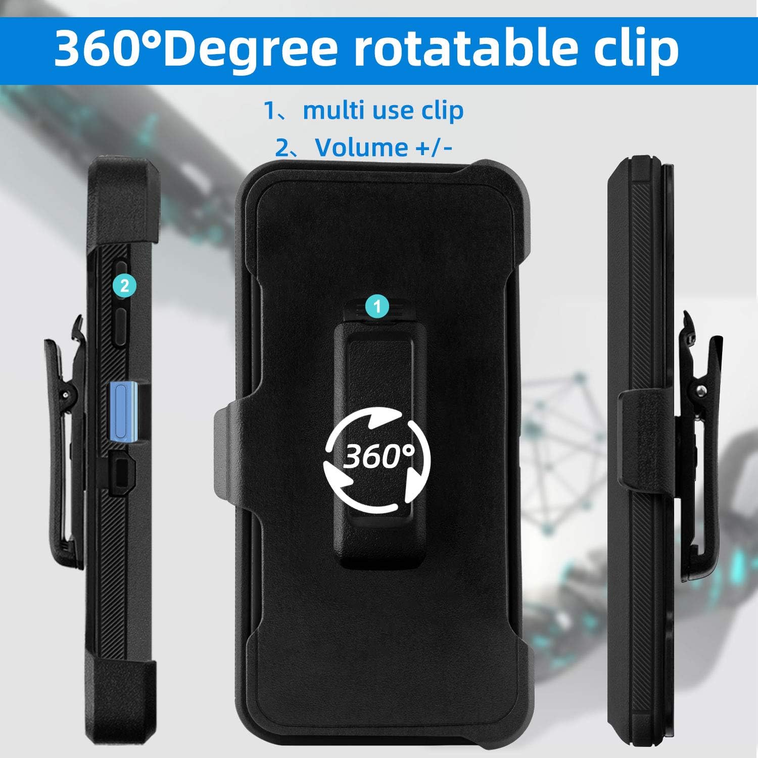 Venoro Compatible with Samsung Galaxy A32 5G Case Shockproof Full Body Protect Kickstand A32 5g Phone Case Cover with Swivel Belt Clip for Samsung A32 Case (Black)