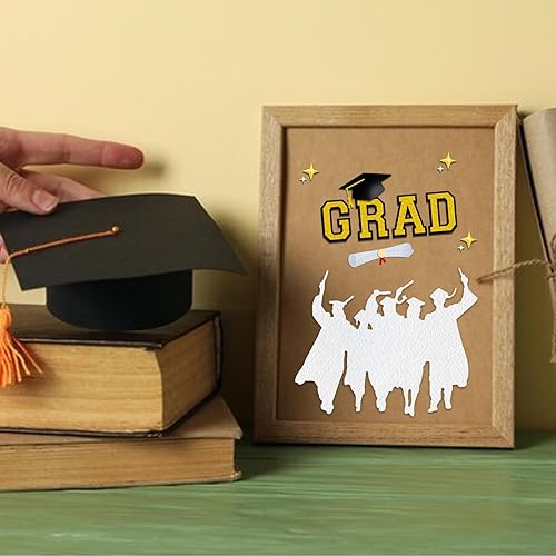 Miniatura 3 de Hying Troqueles de corte de graduación 2023 para hacer tarjetas, certificado de graduación, troqueles de graduación, plantillas de troqueles de