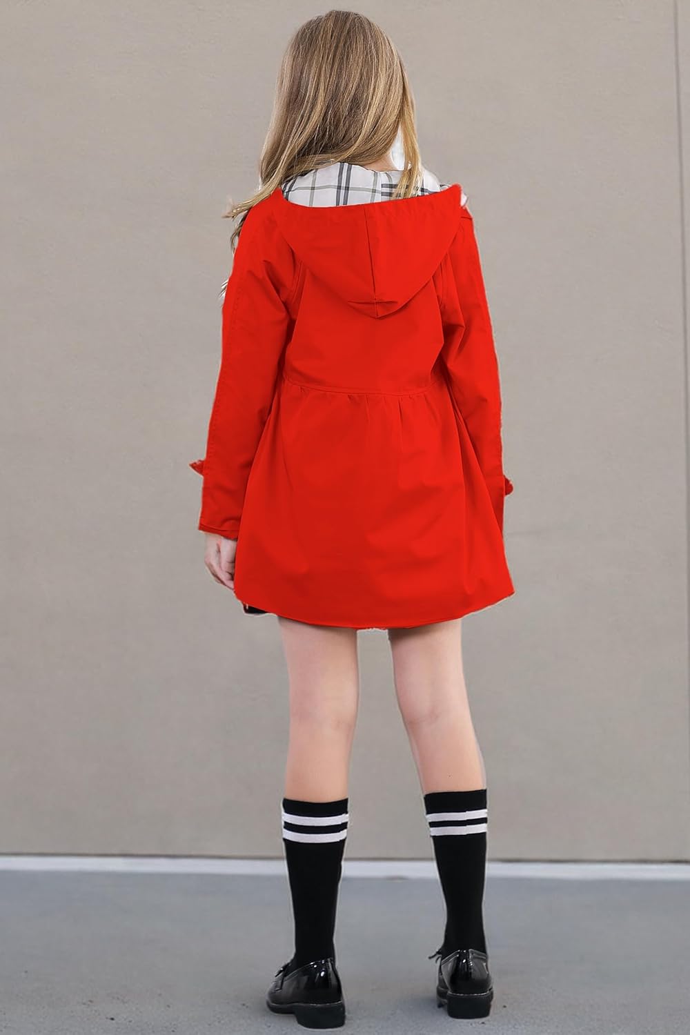 Betusline Girl's Rain Jackets Lightweight Waterproof Hooded Trench Coat Raincoats for Kids,2-14 Years - Image 8