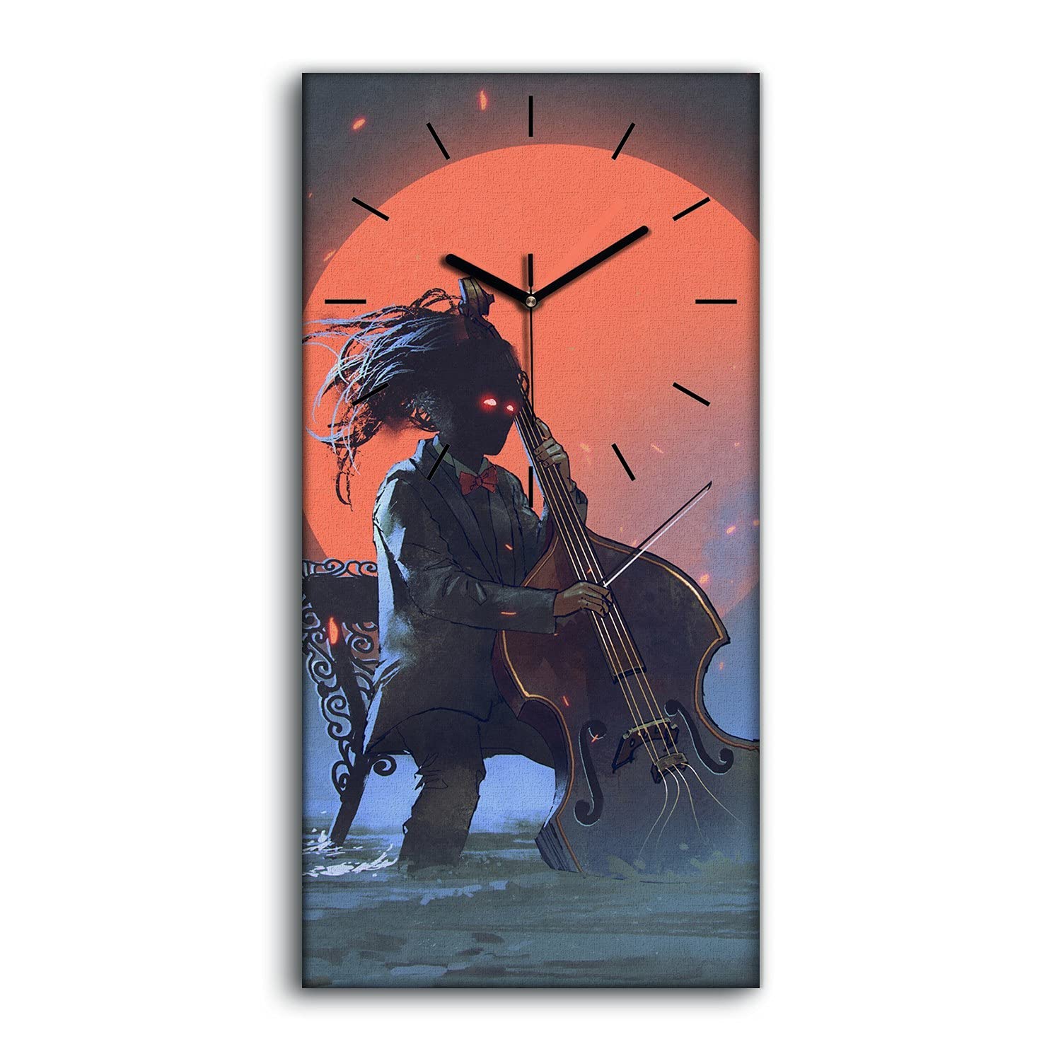 Horloge sur Toile 30x60cm Art Mural Salon Ne Pas Tic Tac Coloray Decor