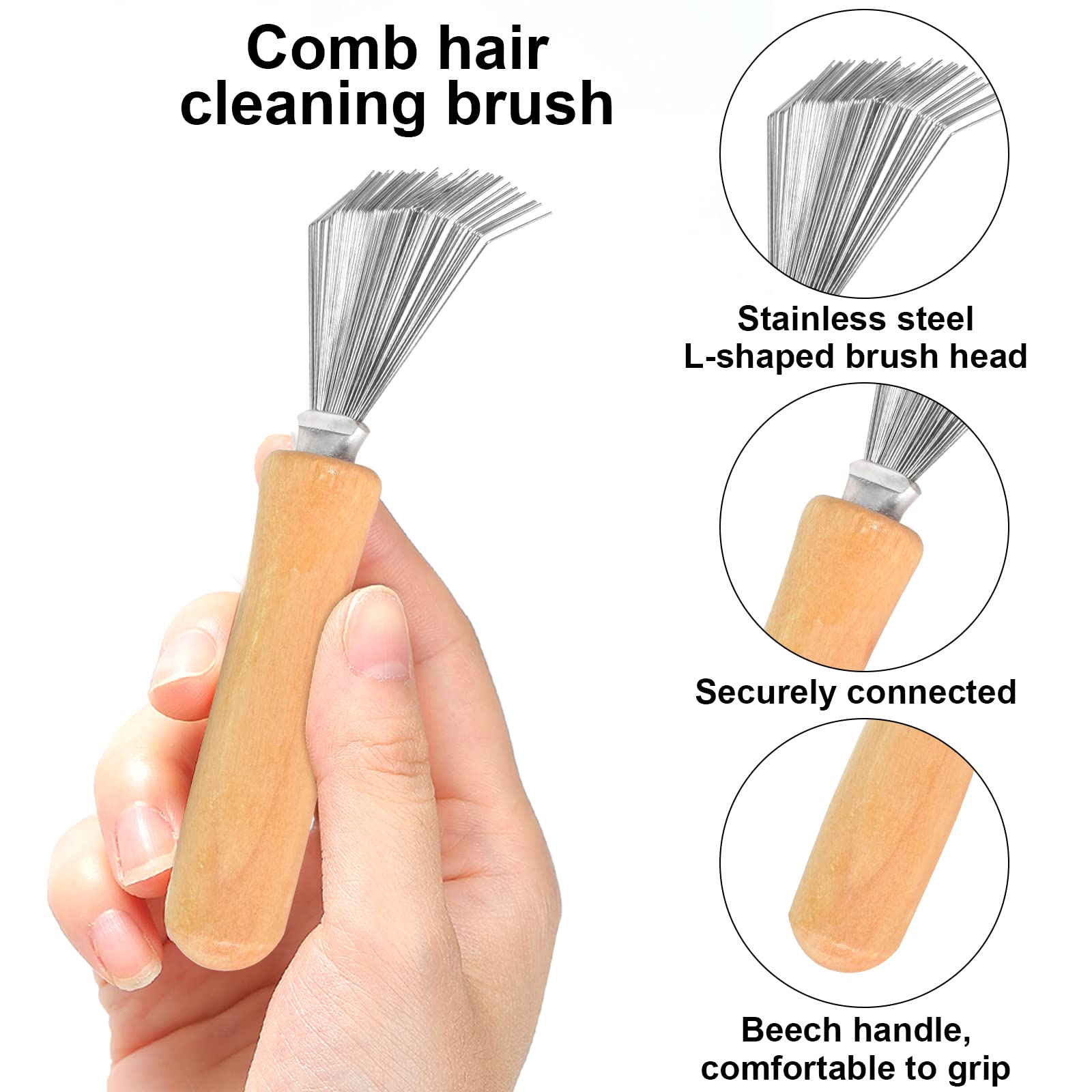 Zimoer 2 spazzole per capelli, spazzola per la pulizia dei capelli, spazzola per la pulizia dei capelli, per rimuovere i peli dalle spazzole per capelli, tappeti, pettini, tappetini da bagno, per uso