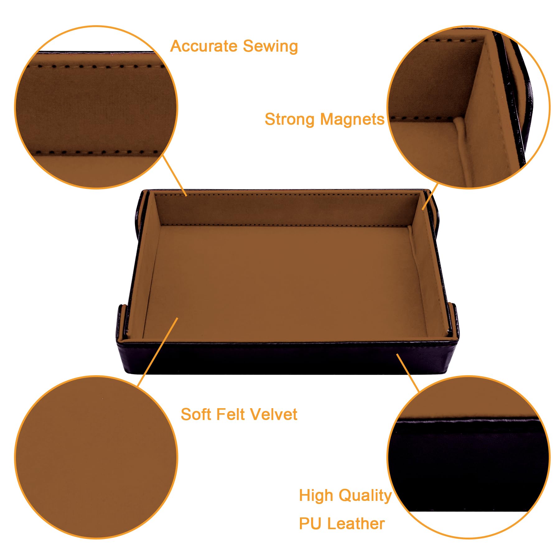 SIQUK Tablero de Dados Magnético Bandeja de Dados Rectangular Tablero de Dados Plegable Dice Tray para DND RPG, Camello