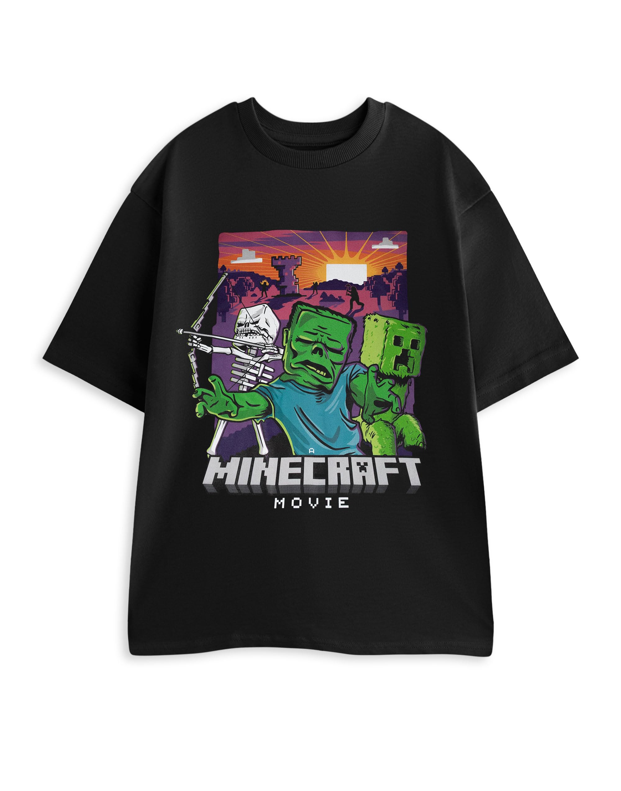 Minecraft (Medium) Short Sleeved T-Shirt (Mens ) Black