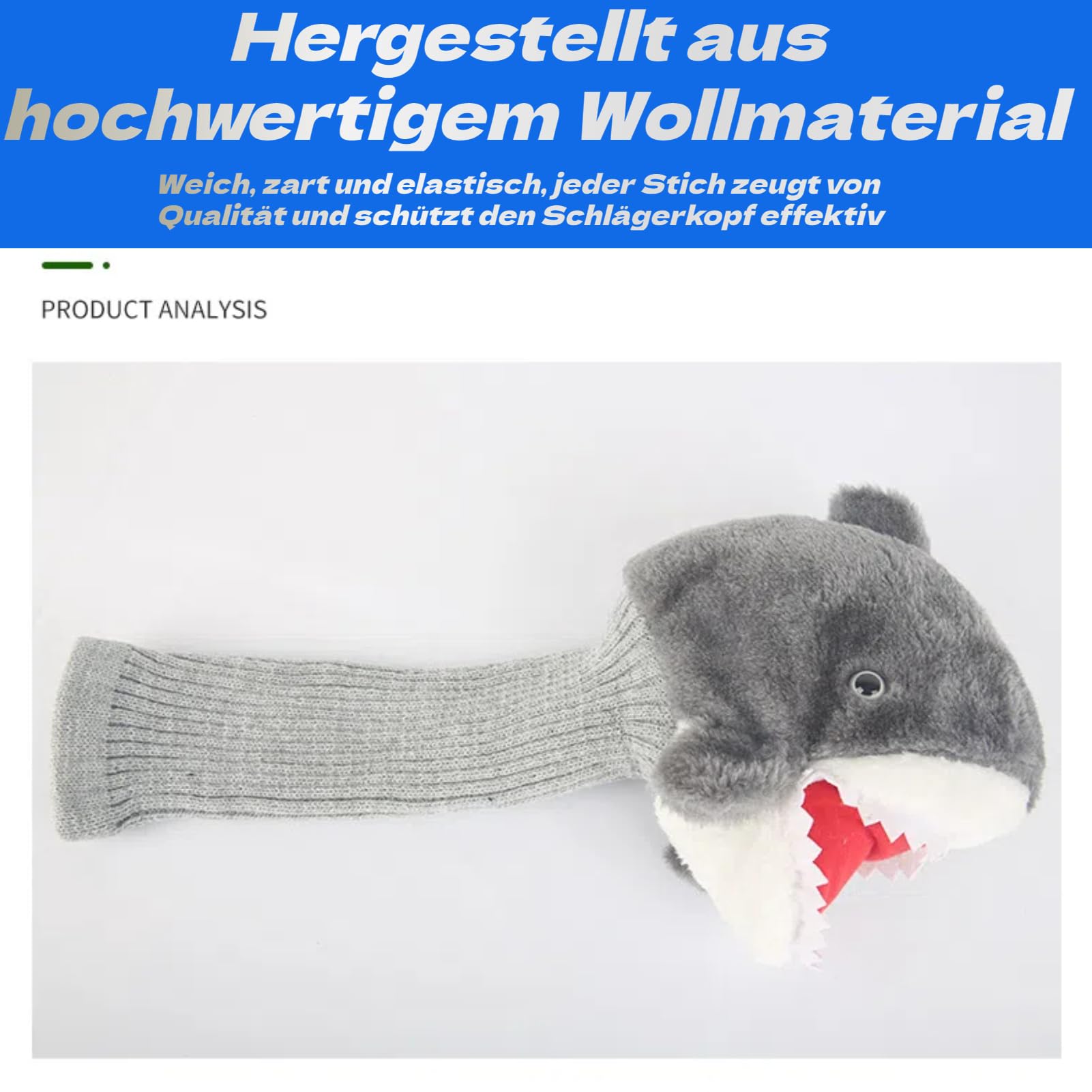 Shark Head Animal Wood Cover 3 y 5 Driver Headcover