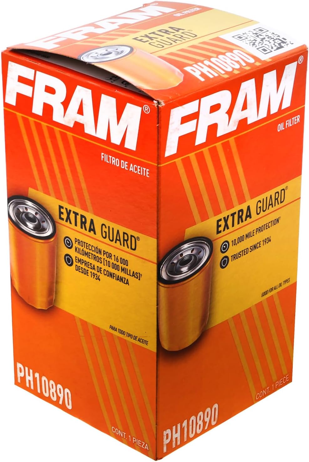 FRAM Extra Guard PH10890, 10K Mile Change Automotive Replacement Interval Spin-On Engine Oil Filter for Select Ford 6.7L Models