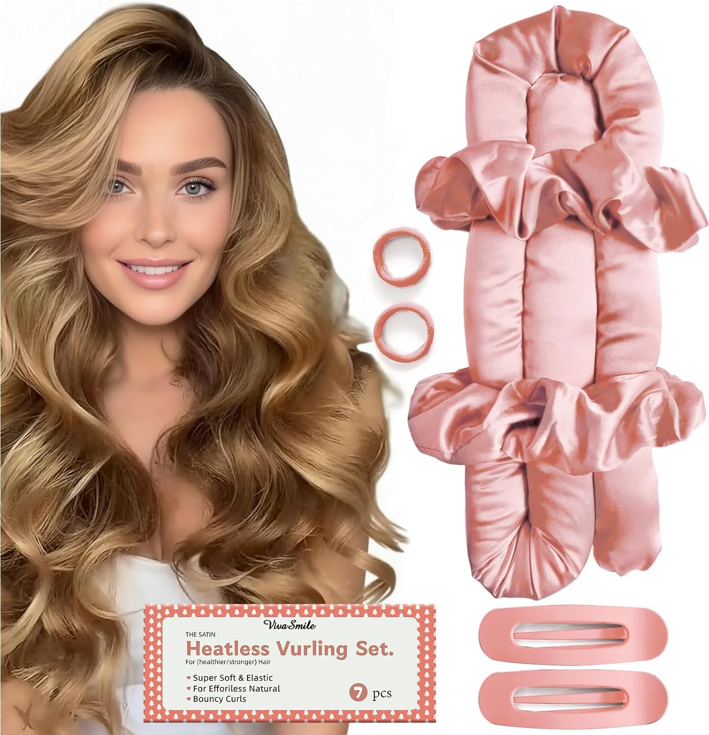 Heatless Curlers Set, VivaSmile Heatless Hair Curler to Sleep in