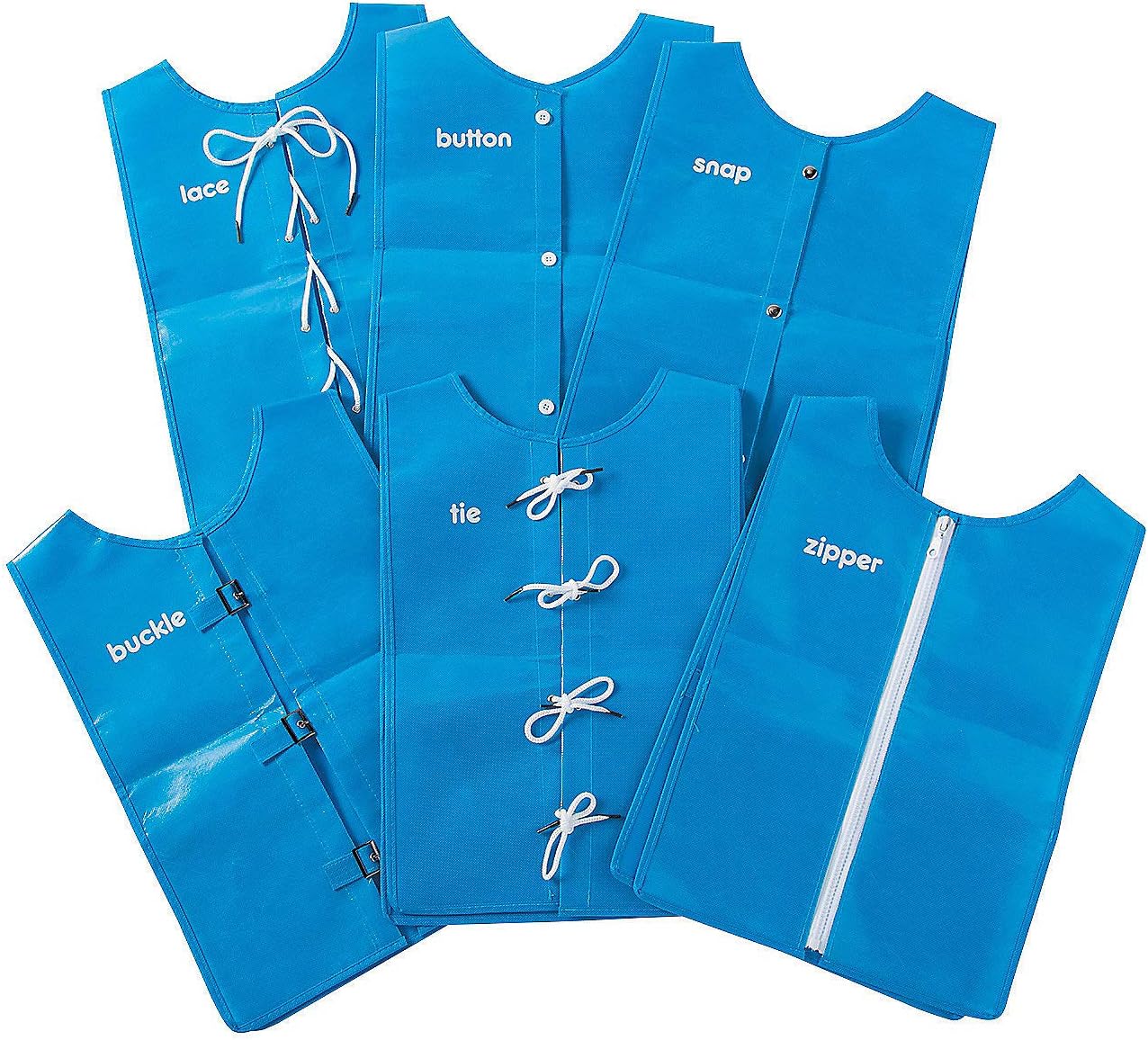 Fun Express Dressing Vests – Interactive Learning & Educational Activities for Kids – Perfect for Teaching Colors Shapes & Motor Skills – Ideal for Preschool & Early Childhood Education – 6 Pieces