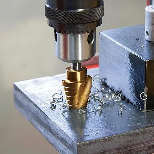 Miniatura 4 de Juego de 3 brocas escalonadas, brocas escalonadas en espiral de titanio HSS para metal, 31 tamaños