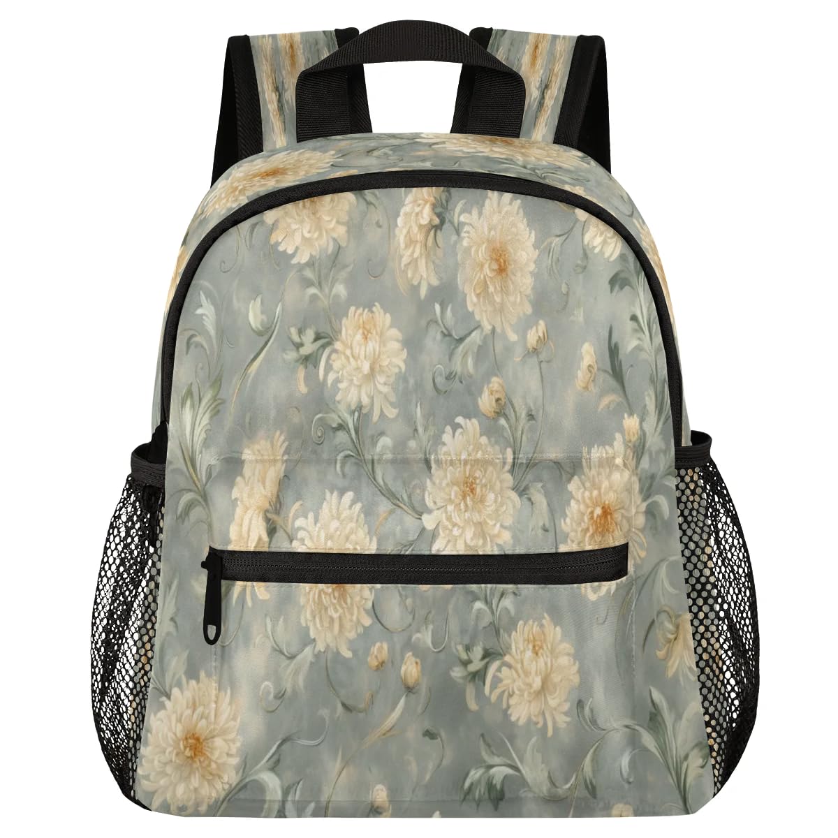 WowPrint Mochilas vintage de crisantemo para niños y niñas, bonita mochila pequeña para escuela, guardería, mochila casual, Color, L