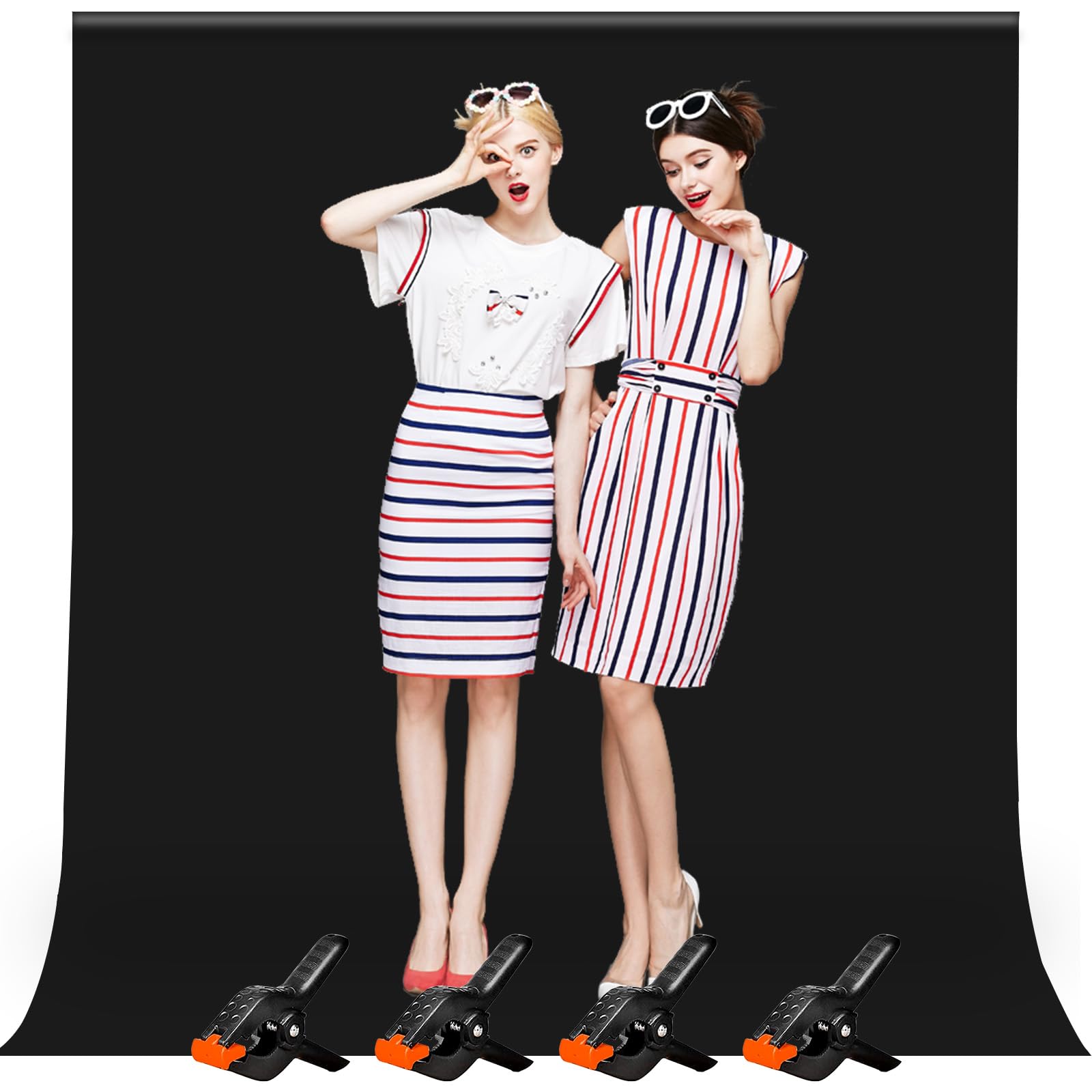 Heysily Sfondo Fotografico Telo Nero 2x3m - Fondale Fotografico Lavabile per Studio Fotografia, Streaming, YouTube e Produzione Video, Sfondo Portatile e Pieghevole con 4 Terminali