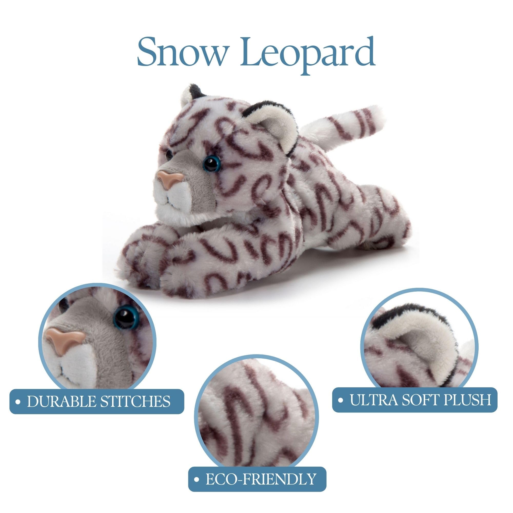 Amazon.com: The Petting Zoo Snow Leopard Stuffed Animal Plushie
