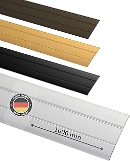 Gedotec Übergangsprofil selbstklebend Silber 1000 mm Alu I Länge 1m, Breite 37 mm I Made in Germany I Übergangsschiene Aluminium eloxiert, Übergangsleiste ohne bohren, Abdeckleiste