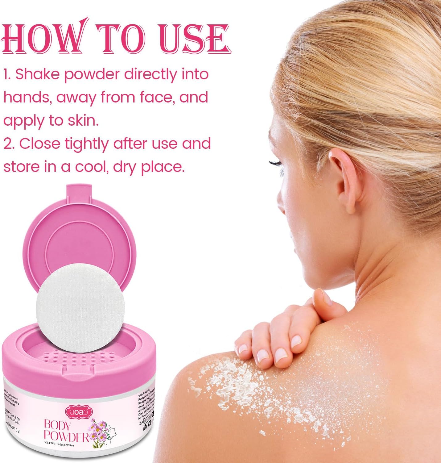 Body Powder for Women Sweat, Talc-Free After Bath Dusting Powder with Puff, Anti-Chafing & Sweat Absorbs for Sensitive Skin, Keep Skin Soft & Comfort, 5oz-2pack Great Value, Gift Share & Self Care