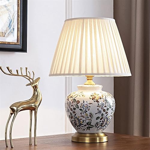 Miniatura 7 de BGGJJ Lamp for Desk Nordic Luxury Ceramic Table Lamp Bedroom Bedside Lamp Study Living Room Office Retro Decorative Table Lamp Desk Lamps for Home